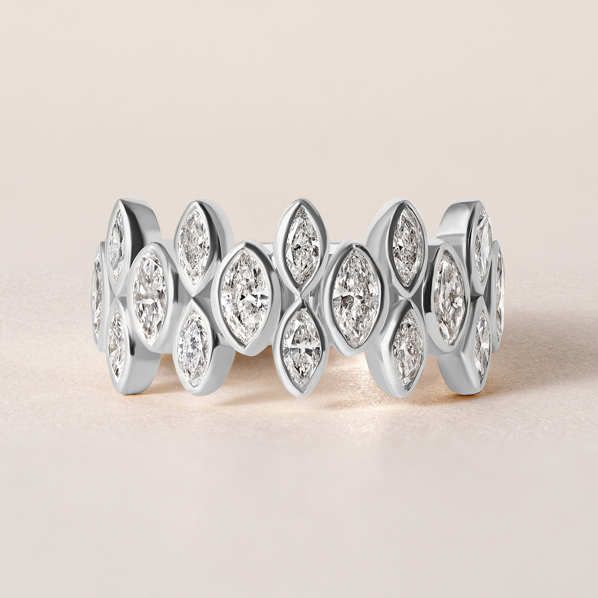 Marquise Bezel Vista Band Ring ABB-727.1-LGD-3  - Abtin & Co.