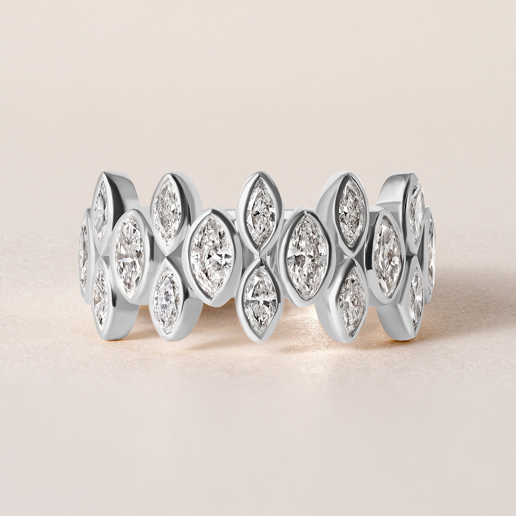 Marquise Bezel Vista Band Ring ABB-727.1-LGD-3  - Abtin & Co.