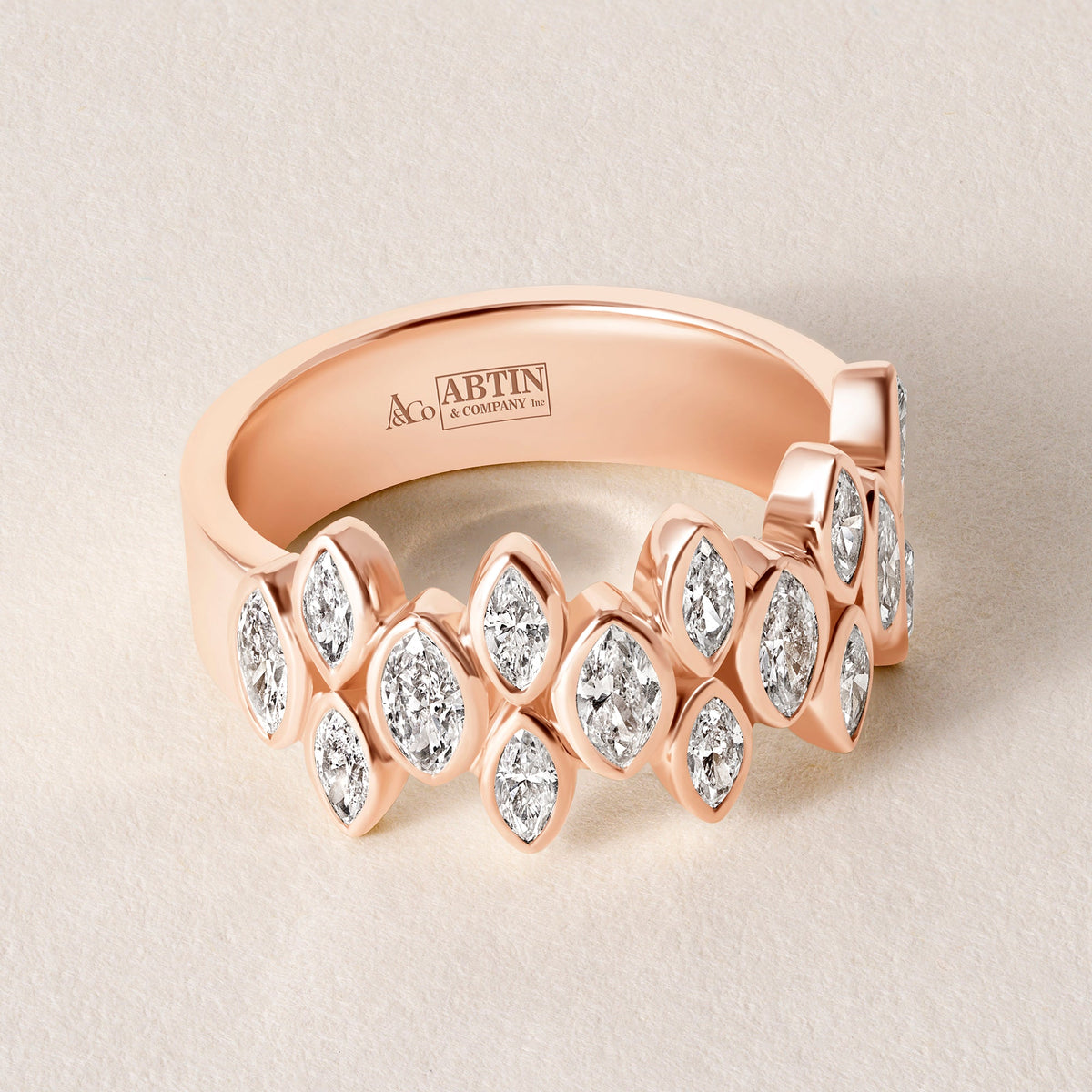 Marquise Bezel Vista Band Ring ABB-727.1-LGD-5  - Abtin & Co.