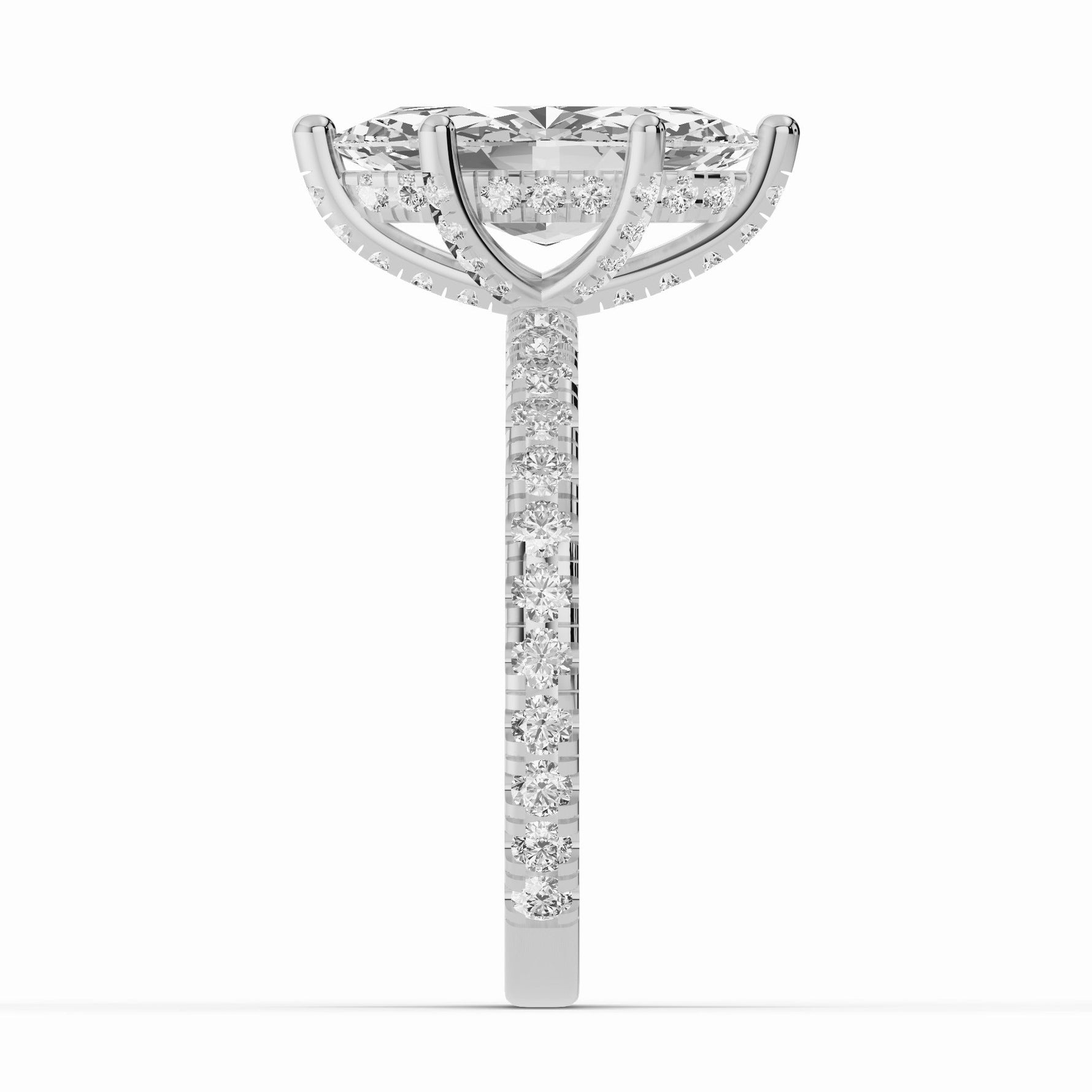 Marquise Coronet Diamond Crown Engagement Ring Ring ABER-105-MQ-LGD-21  - Abtin & Co.