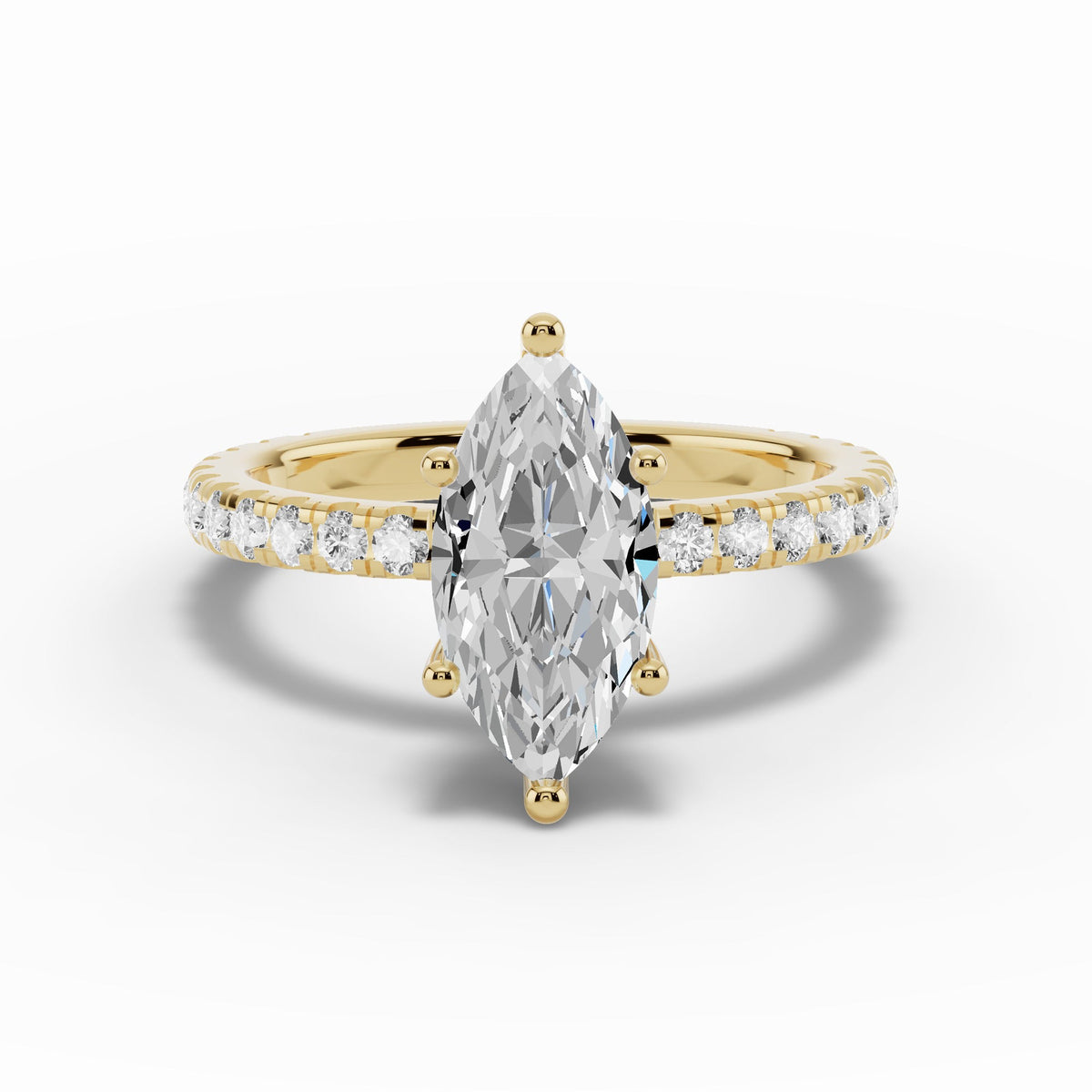 Marquise Coronet Diamond Crown Engagement Ring Ring ABER-105-MQ-LGD-1  - Abtin & Co.