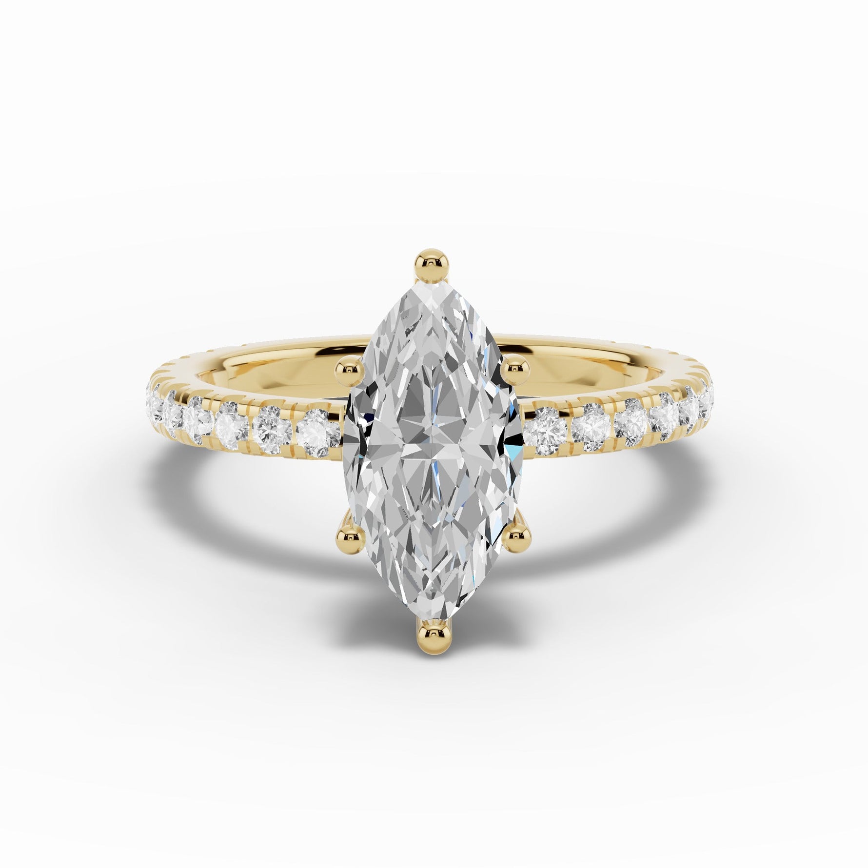 Marquise Coronet Diamond Crown Engagement Ring Ring ABER-105-MQ-LGD-1  - Abtin & Co.