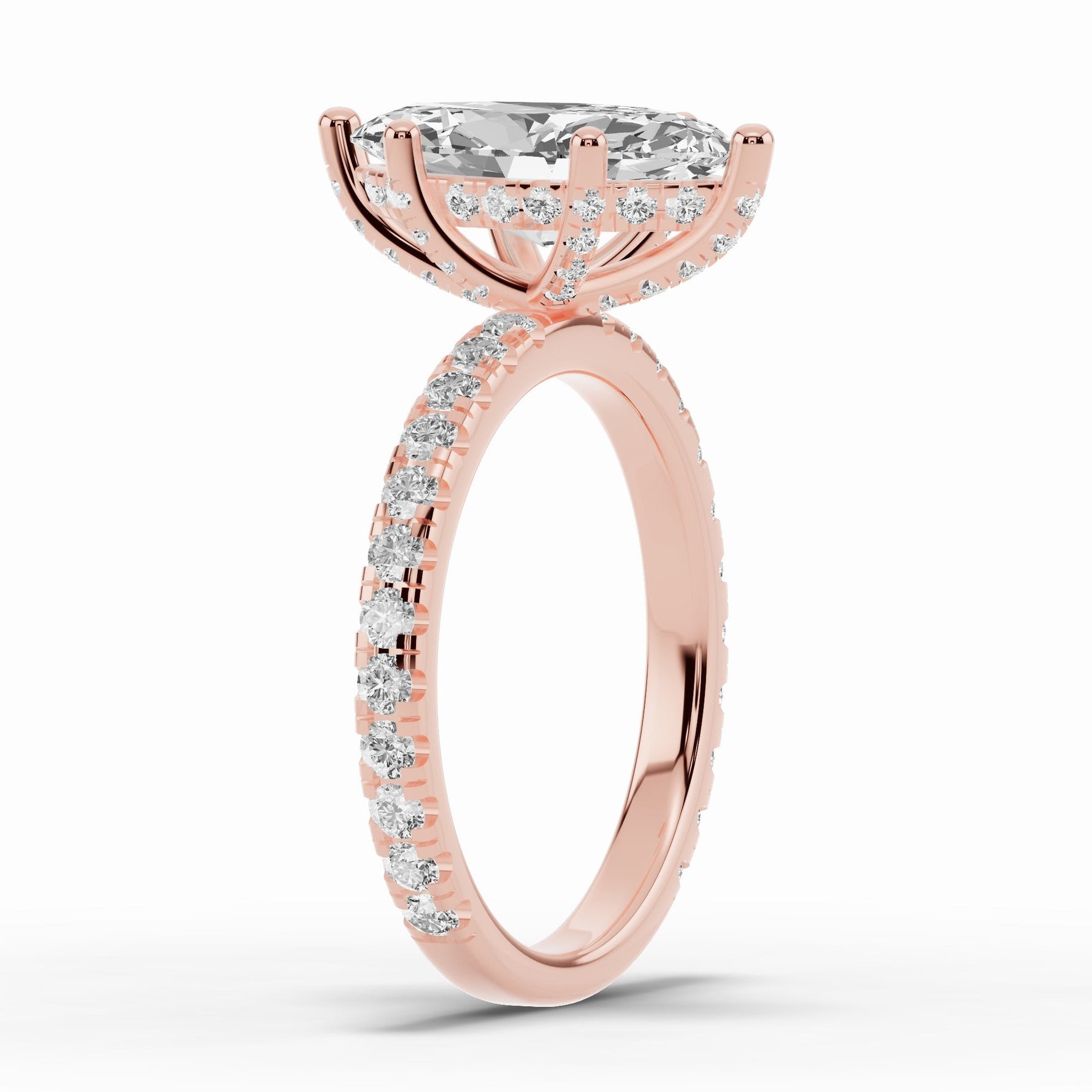 Marquise Coronet Diamond Crown Engagement Ring Ring ABER-105-MQ-LGD-11  - Abtin & Co.
