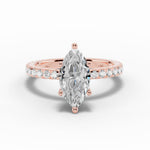 Marquise Coronet Diamond Crown Engagement Ring Ring ABER-105-MQ-LGD-11  - Abtin & Co.