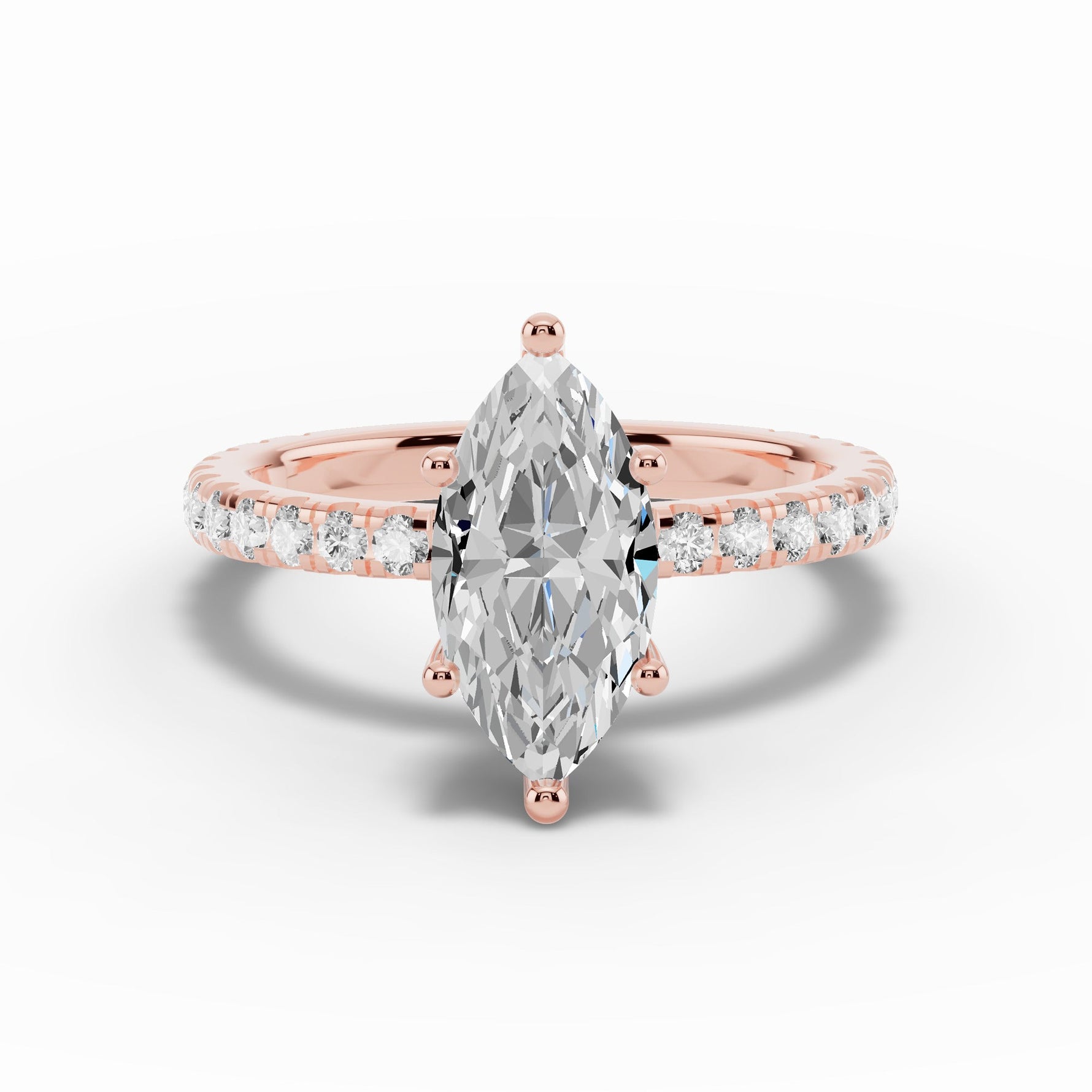 Marquise Coronet Diamond Crown Engagement Ring Ring ABER-105-MQ-LGD-11  - Abtin & Co.
