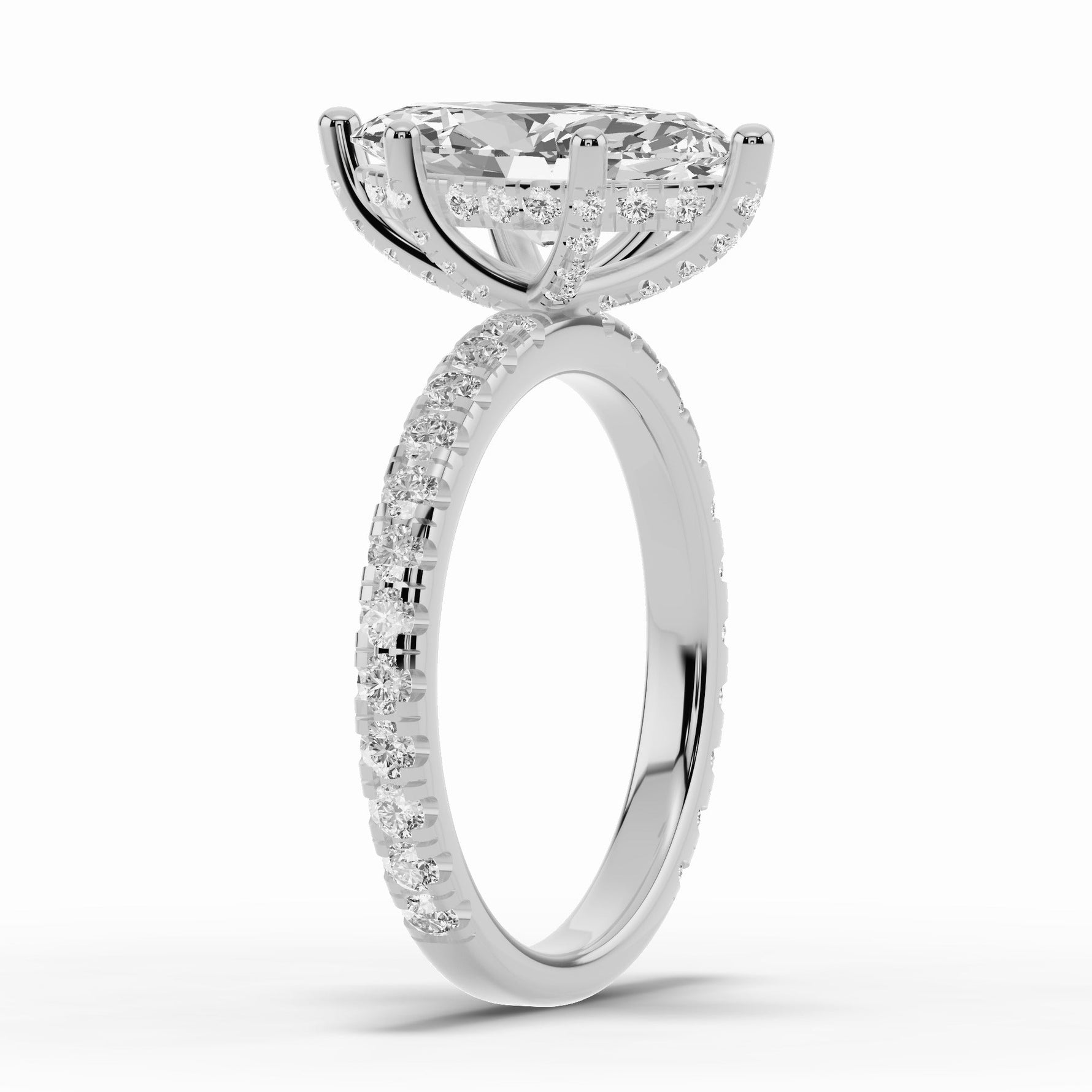 Marquise Coronet Diamond Crown Engagement Ring Ring ABER-105-MQ-LGD-21  - Abtin & Co.