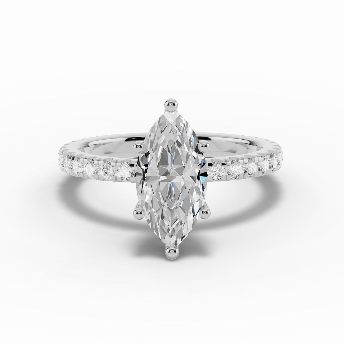 Marquise Coronet Diamond Crown Engagement Ring Ring ABER-105-MQ-LGD-21  - Abtin & Co.