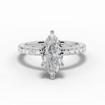 Marquise Coronet Diamond Crown Engagement Ring Ring ABER-105-MQ-LGD-21  - Abtin & Co.