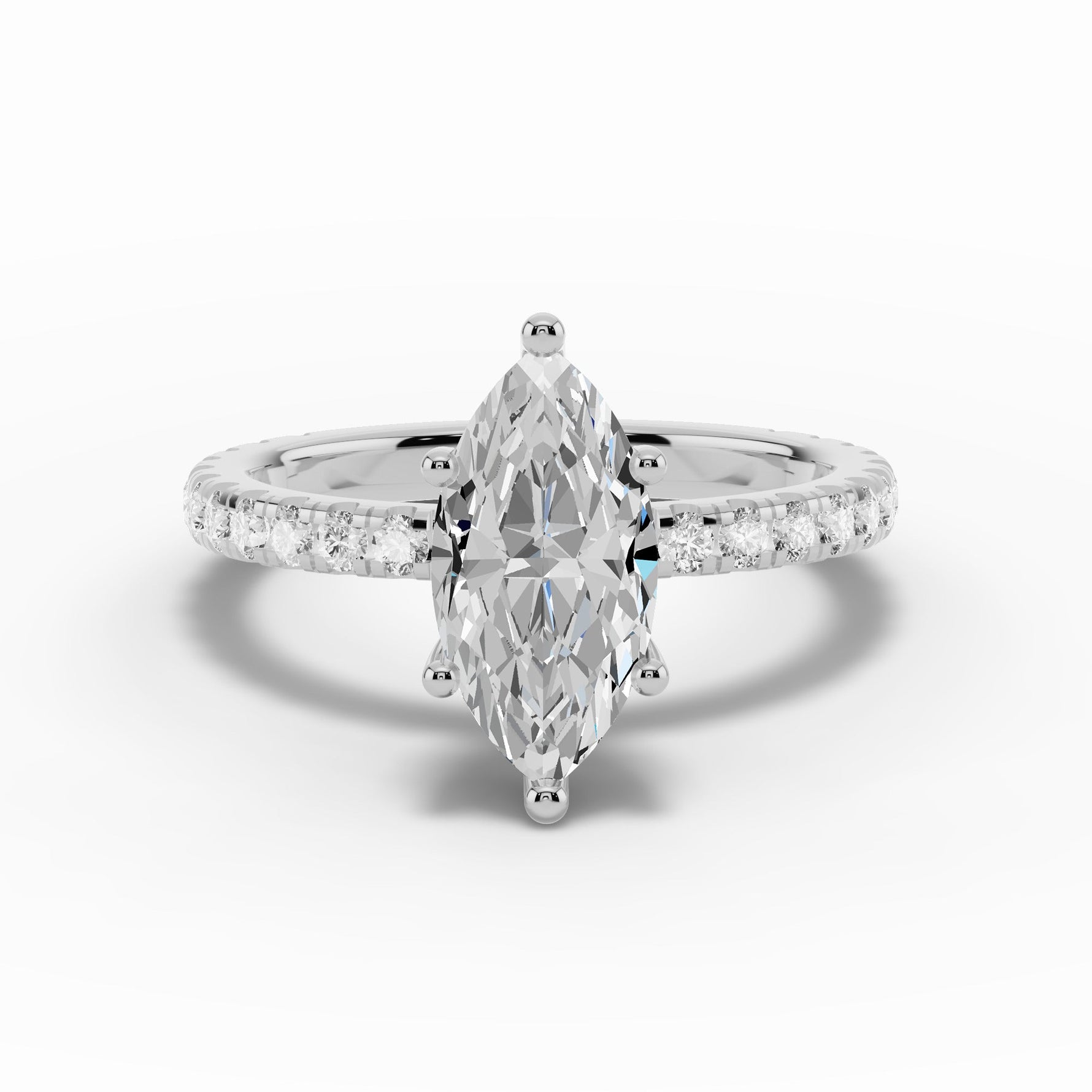 Marquise Coronet Diamond Crown Engagement Ring Ring ABER-105-MQ-LGD-21  - Abtin & Co.