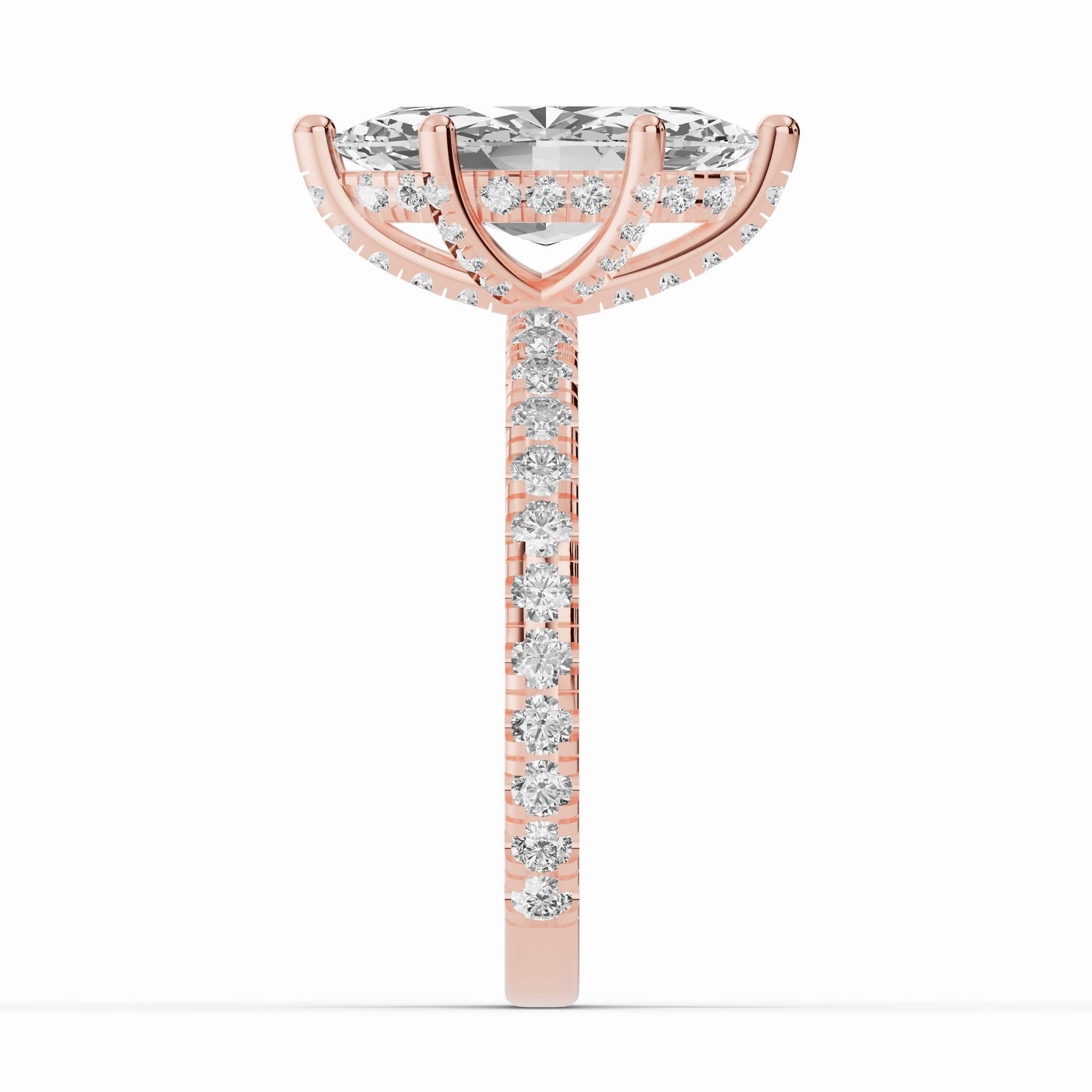 Marquise Coronet Diamond Crown Engagement Ring Ring ABER-105-MQ-LGD-11  - Abtin & Co.