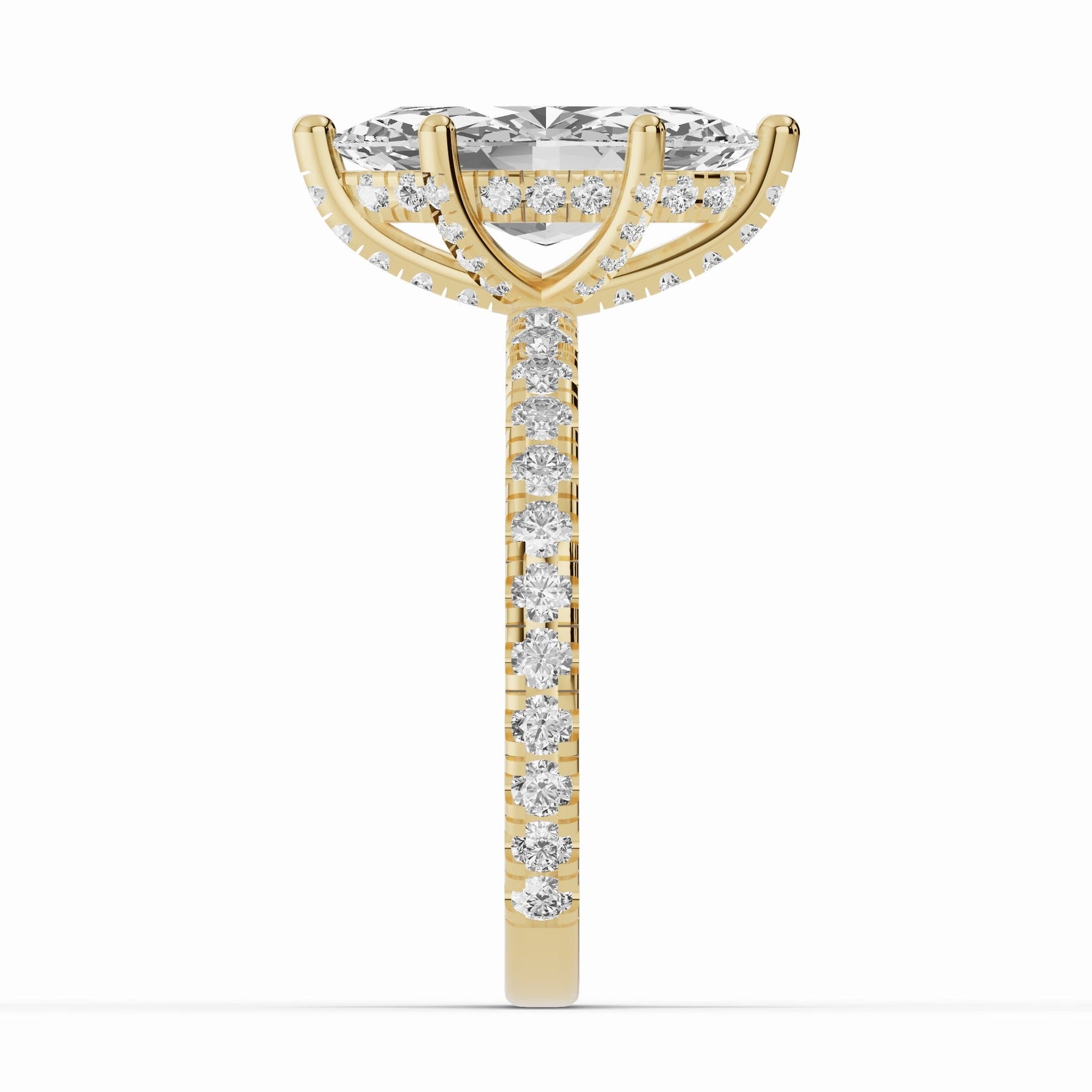 Marquise Coronet Diamond Crown Engagement Ring Ring ABER-105-MQ-LGD-1  - Abtin & Co.