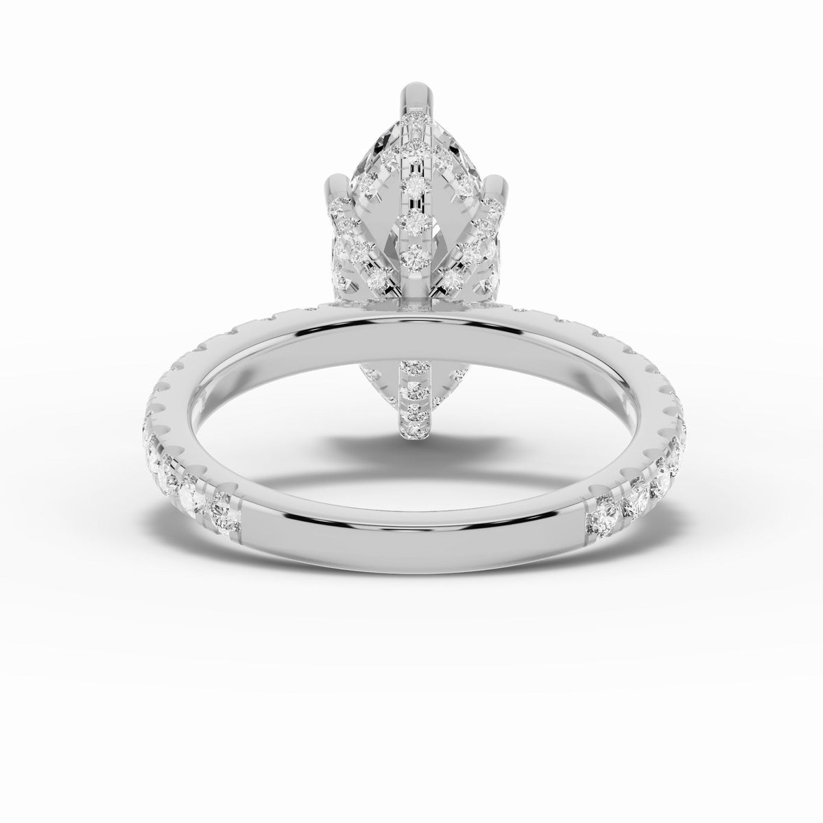 Marquise Coronet Diamond Crown Engagement Ring Ring ABER-105-MQ-LGD-11  - Abtin & Co.
