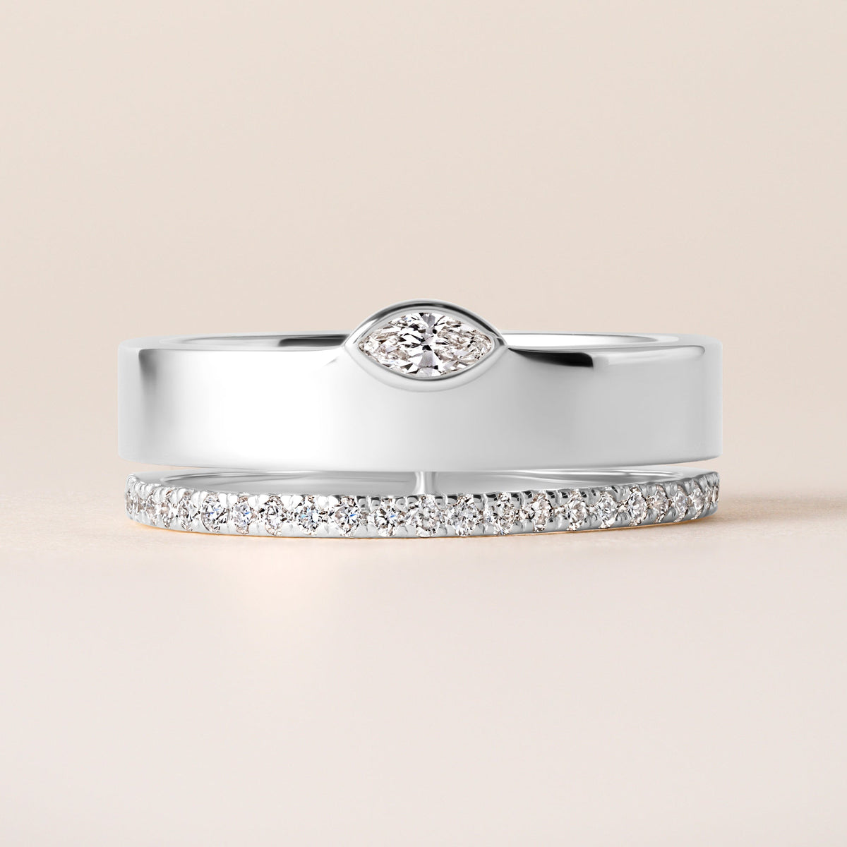 Marquise Élevé Band Ring ABB-713.1-V2-MQ-D-3  - Abtin & Co.