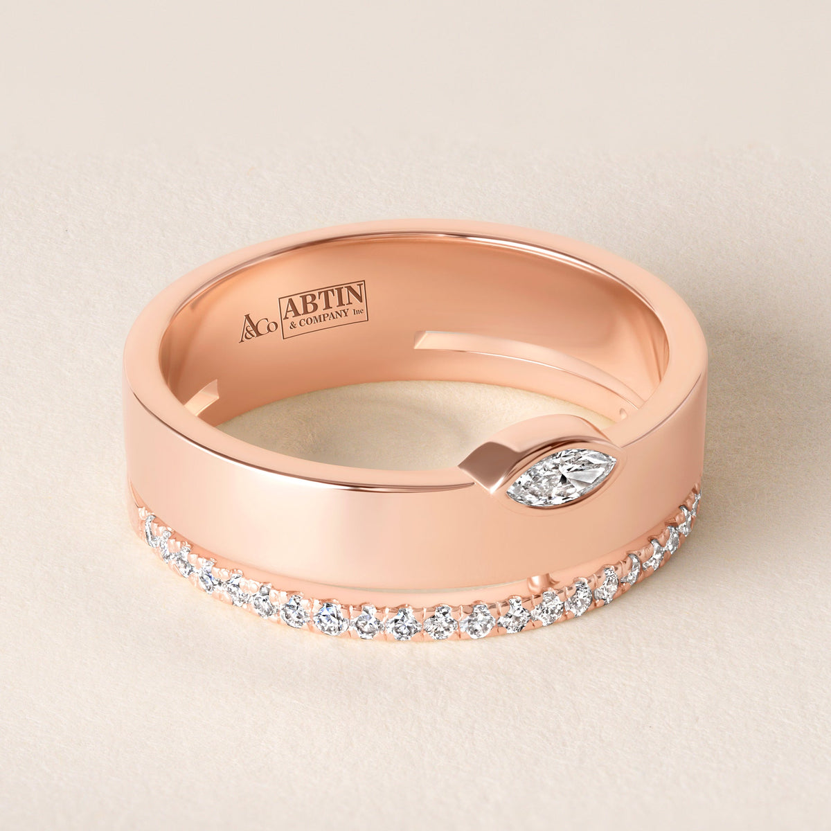 Marquise Élevé Band Ring ABB-713.1-V2-MQ-D-5  - Abtin & Co.