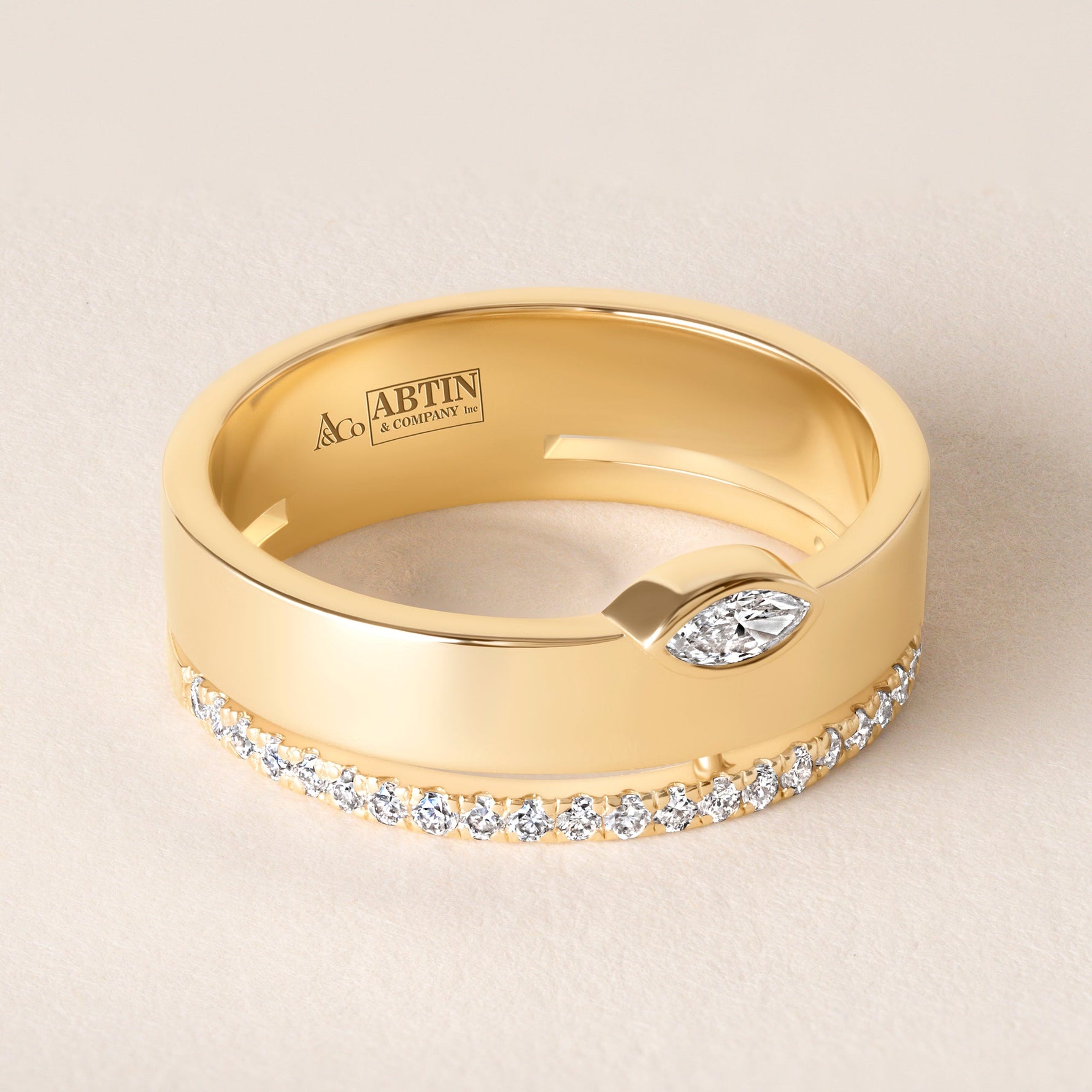 Marquise Élevé Band Ring ABB-713.1-V2-MQ-D-1  - Abtin & Co.