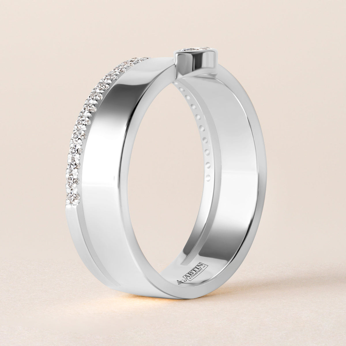 Marquise Élevé Band Ring ABB-713.1-V2-MQ-D-3  - Abtin & Co.