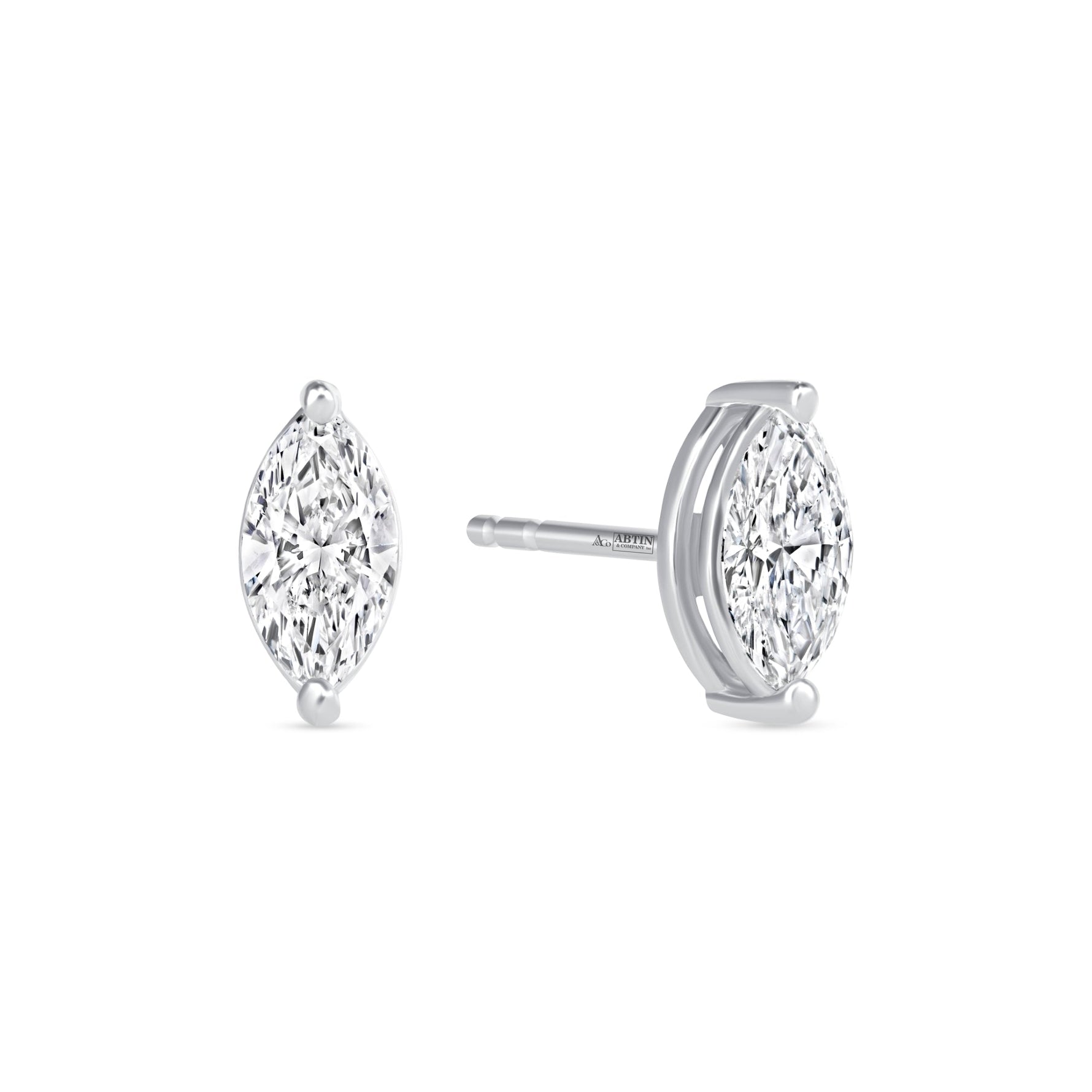 Marquise Essence Prong Studs Earring ABE-230-D-4  - Abtin & Co.