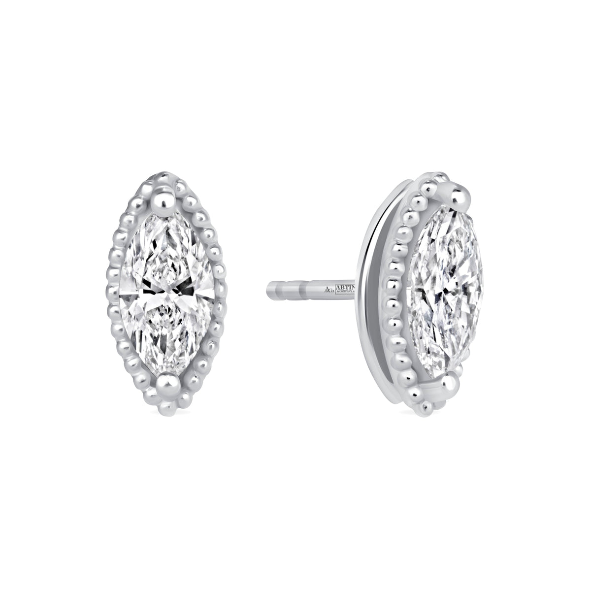 Marquise Liora Bezel Studs Earring ABE-235-D-4  - Abtin & Co.