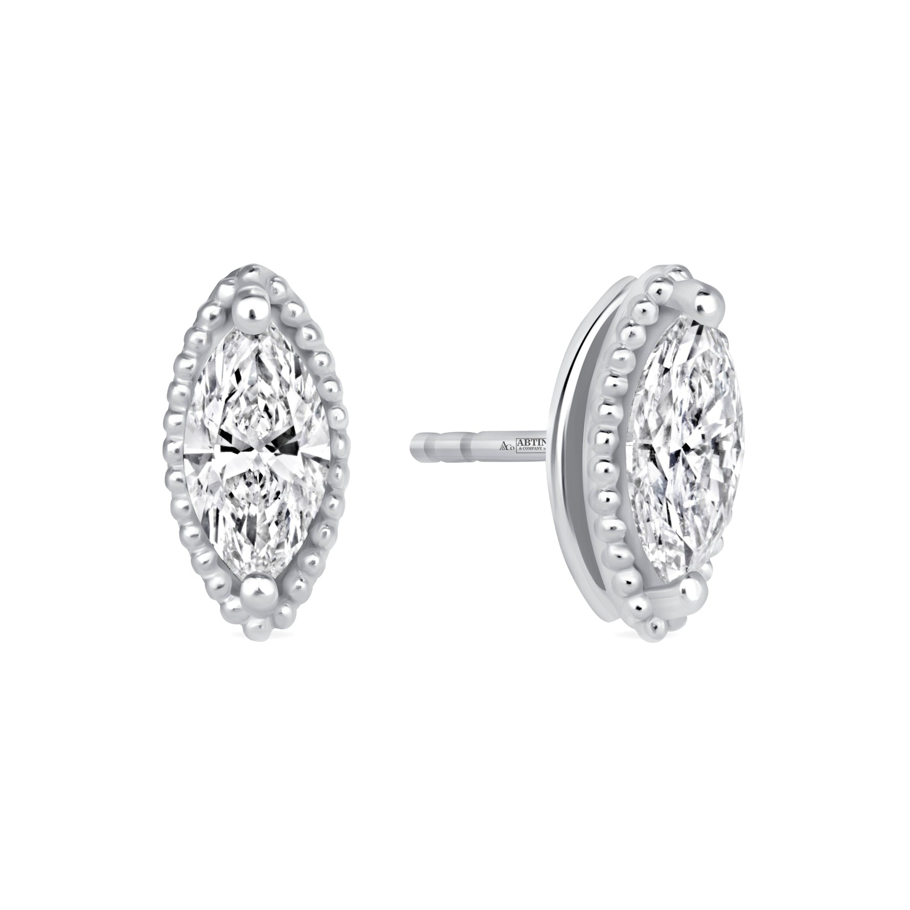 Marquise Liora Bezel Studs Earring ABE-235-D-4  - Abtin & Co.
