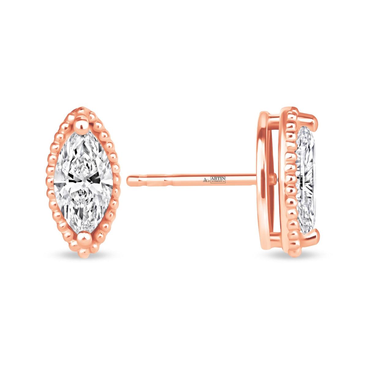 Marquise Liora Bezel Studs Earring ABE-235-D-7  - Abtin & Co.