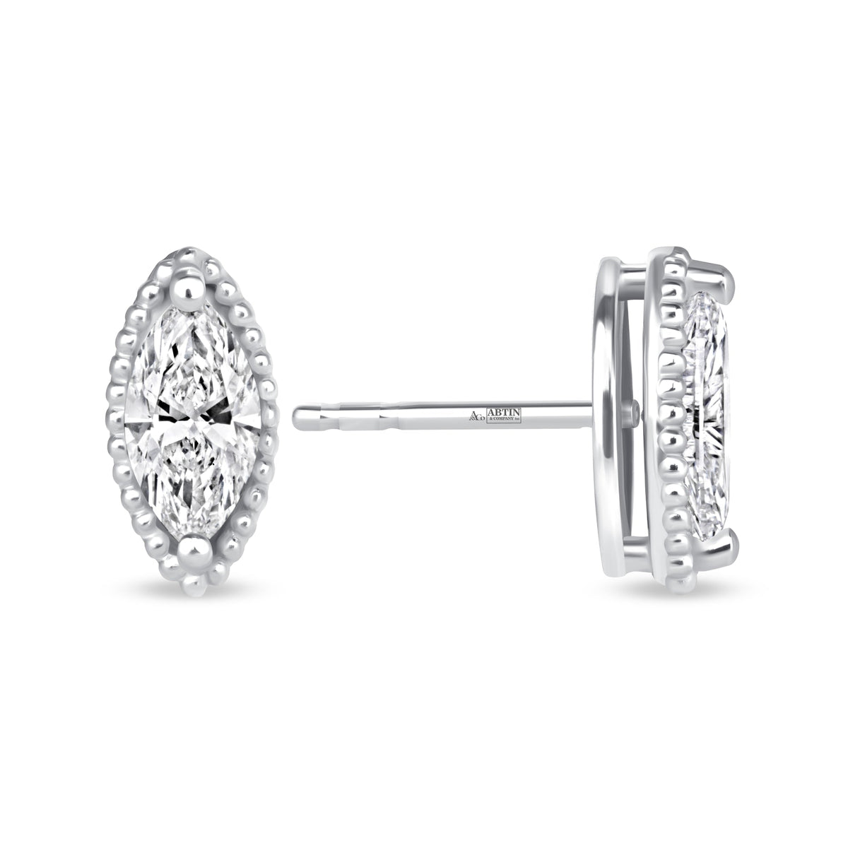 Marquise Liora Bezel Studs Earring ABE-235-D-4  - Abtin & Co.