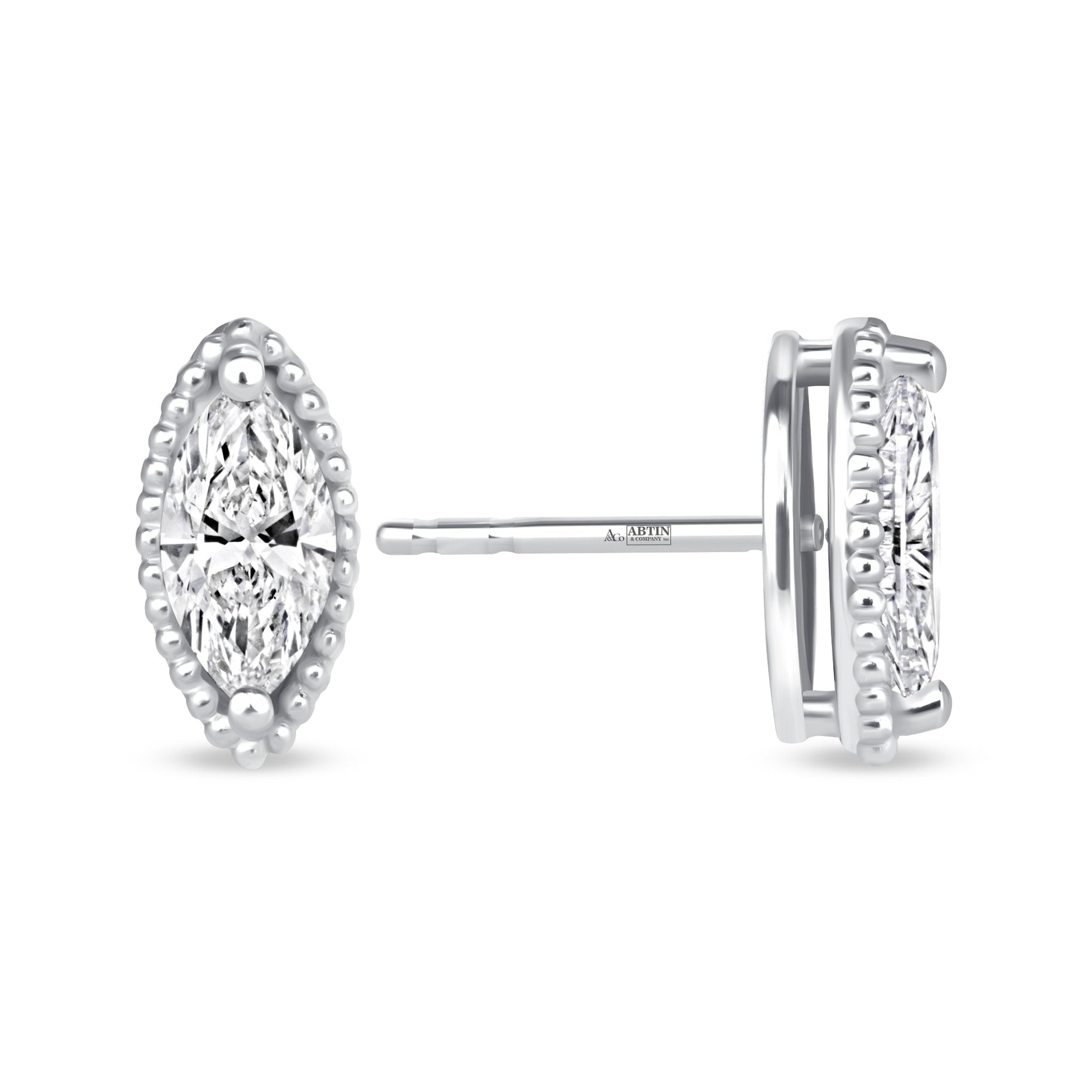 Marquise Liora Bezel Studs Earring ABE-235-D-4  - Abtin & Co.