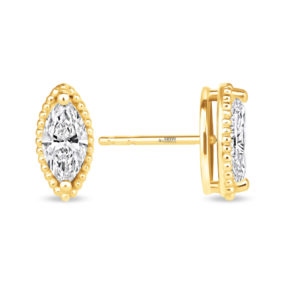 Marquise Liora Bezel Studs Earring ABE-235-D-1  - Abtin & Co.