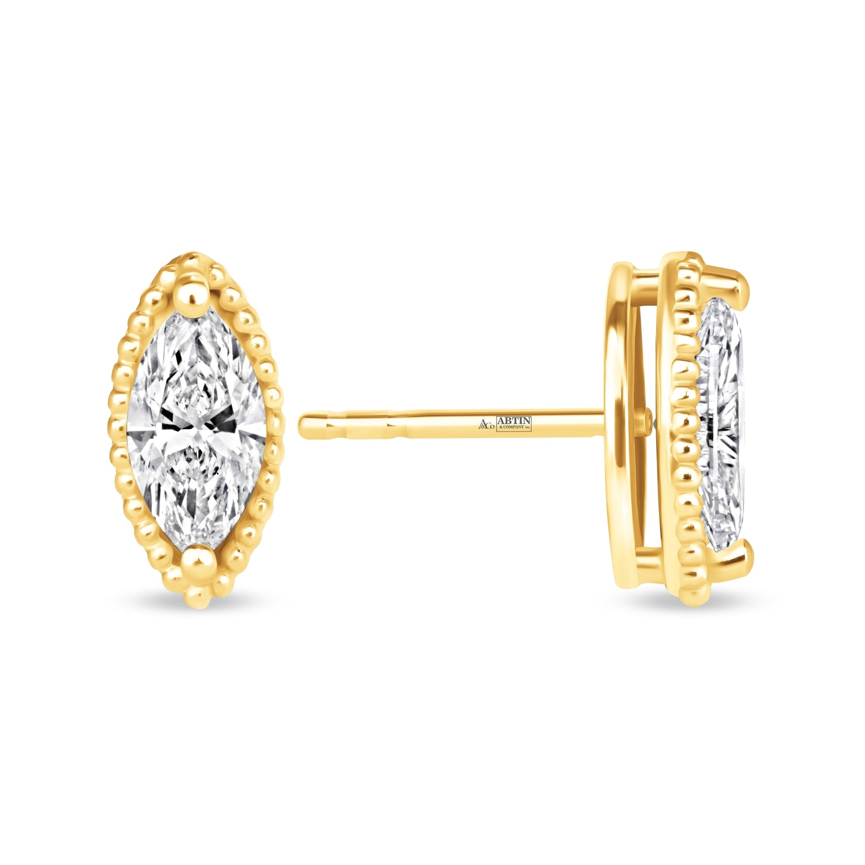 Marquise Liora Bezel Studs Earring ABE-235-D-1  - Abtin & Co.