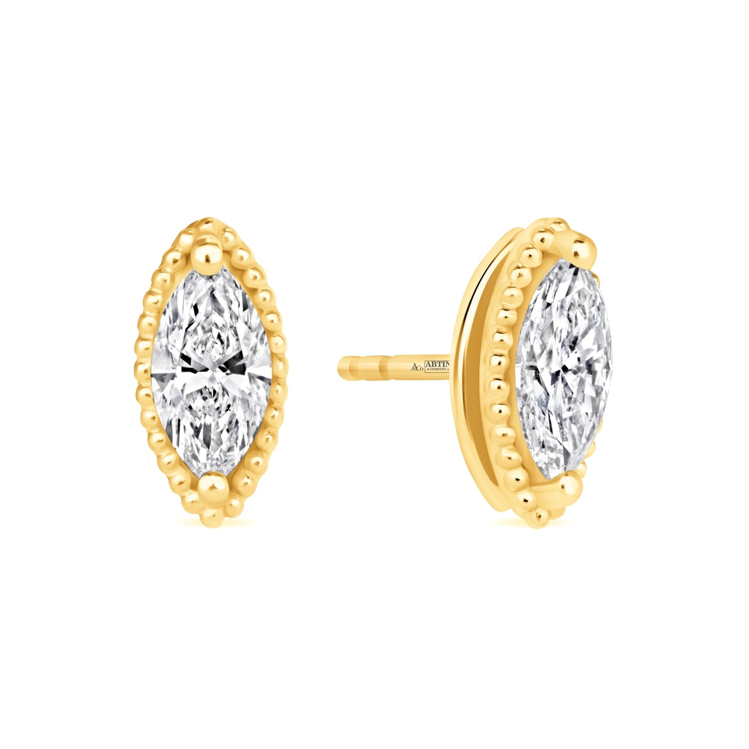 Marquise Liora Bezel Studs Earring ABE-235-D-1  - Abtin & Co.