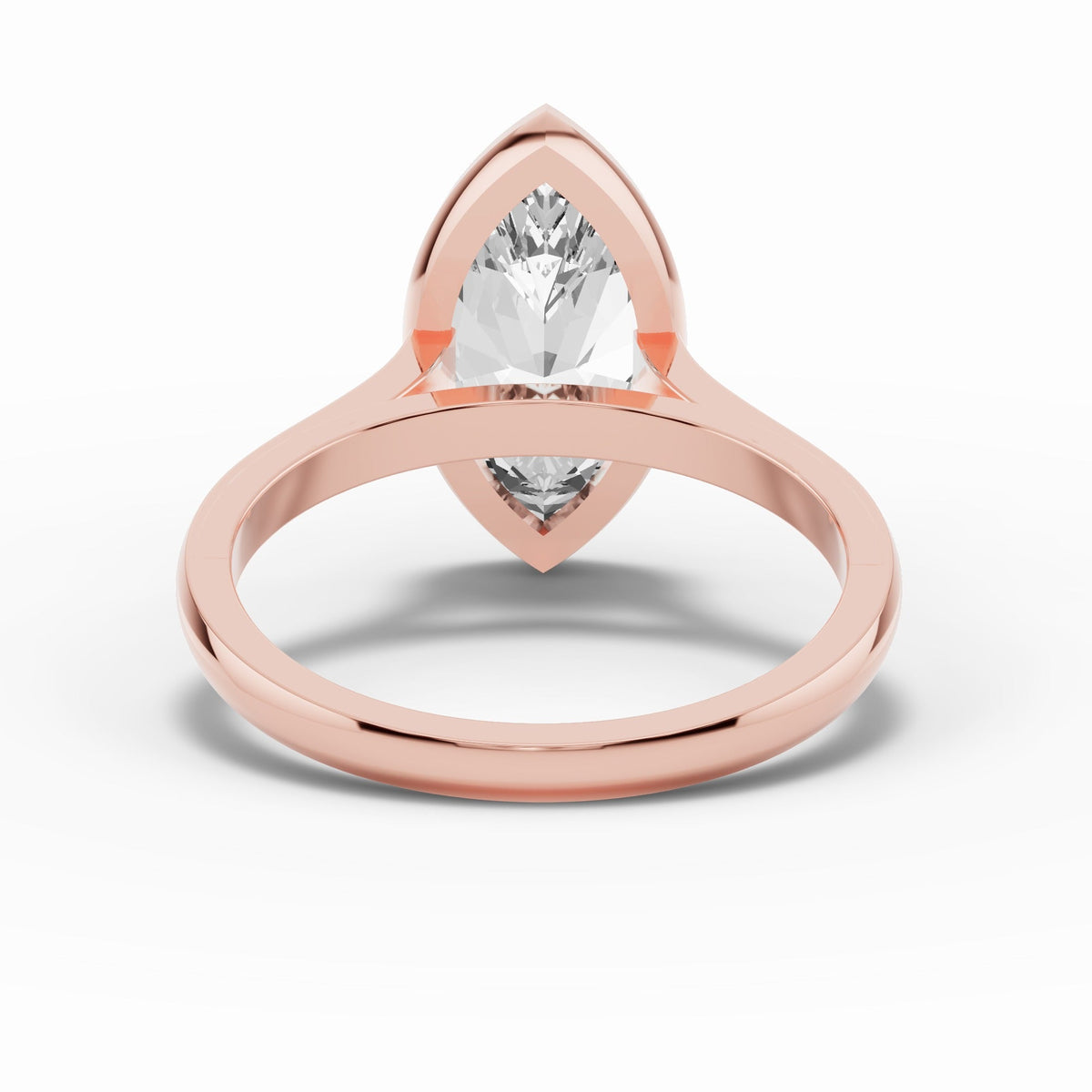 Marquise Lumière Bezel Solitaire Ring ABER-104-MA-LGD-16  - Abtin & Co.