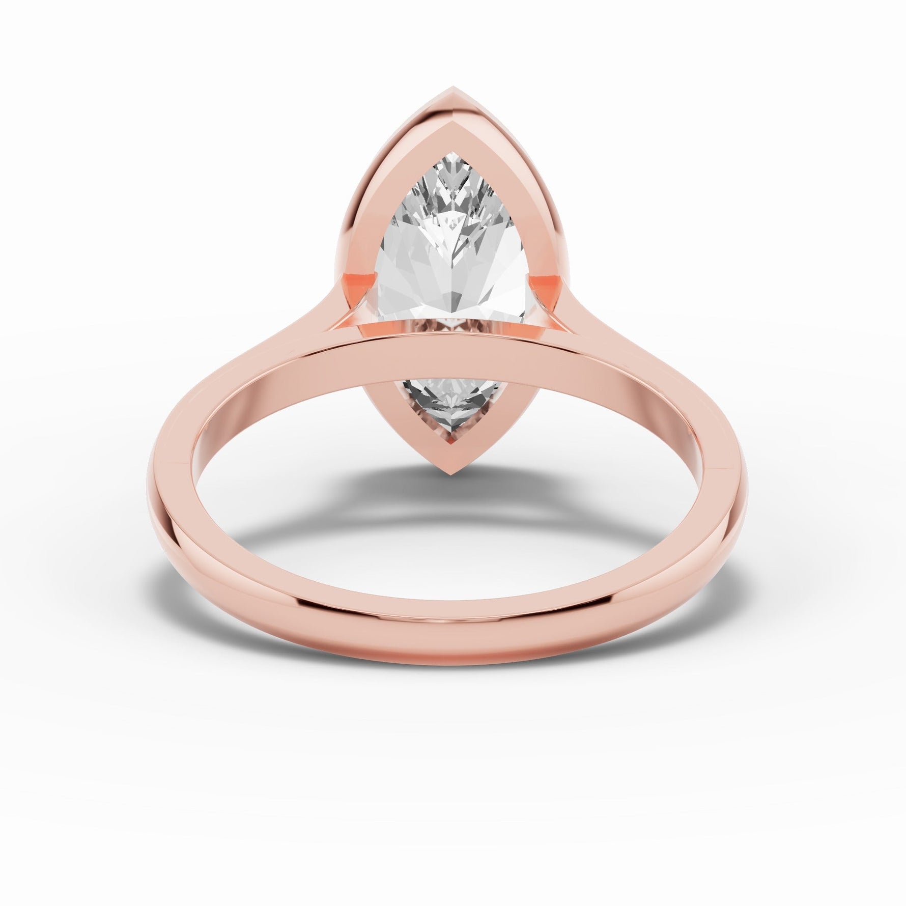 Marquise Lumière Bezel Solitaire Ring ABER-104-MA-LGD-16  - Abtin & Co.