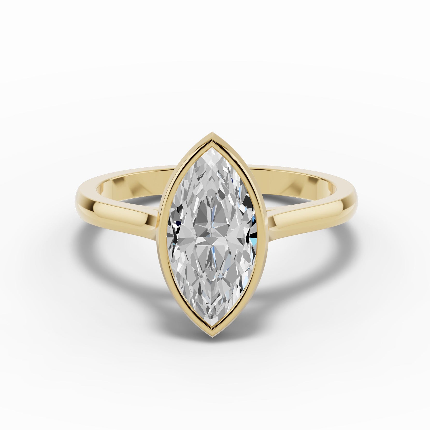 Marquise Lumière Bezel Solitaire Ring ABER-104-MA-LGD-16  - Abtin & Co.