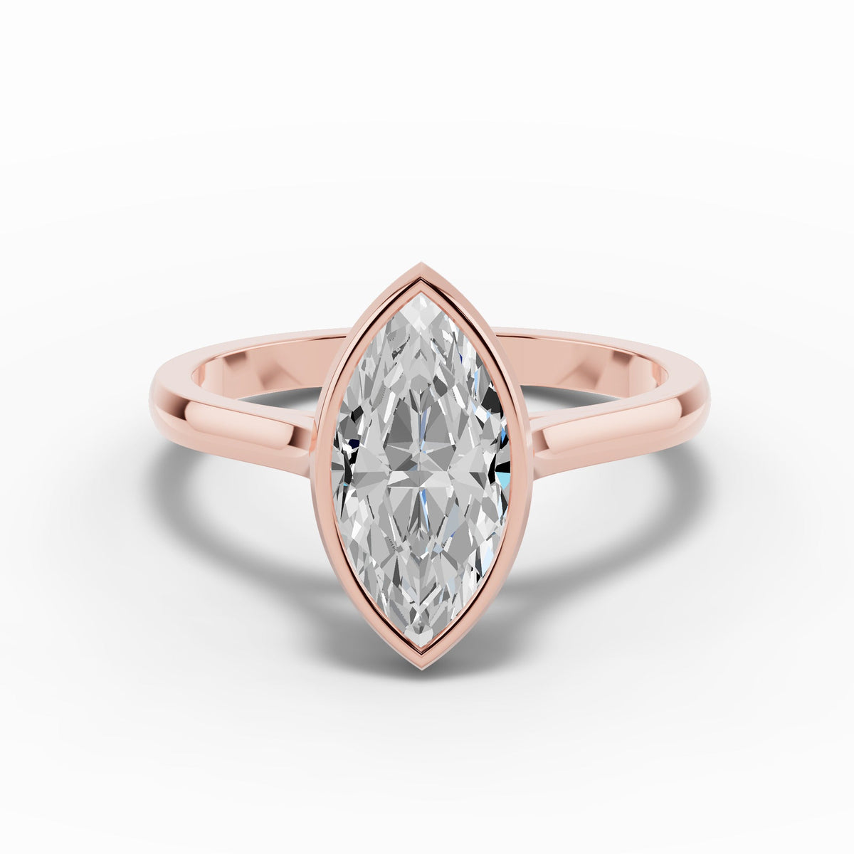 Marquise Lumière Bezel Solitaire Ring ABER-104-MA-LGD-16  - Abtin & Co.
