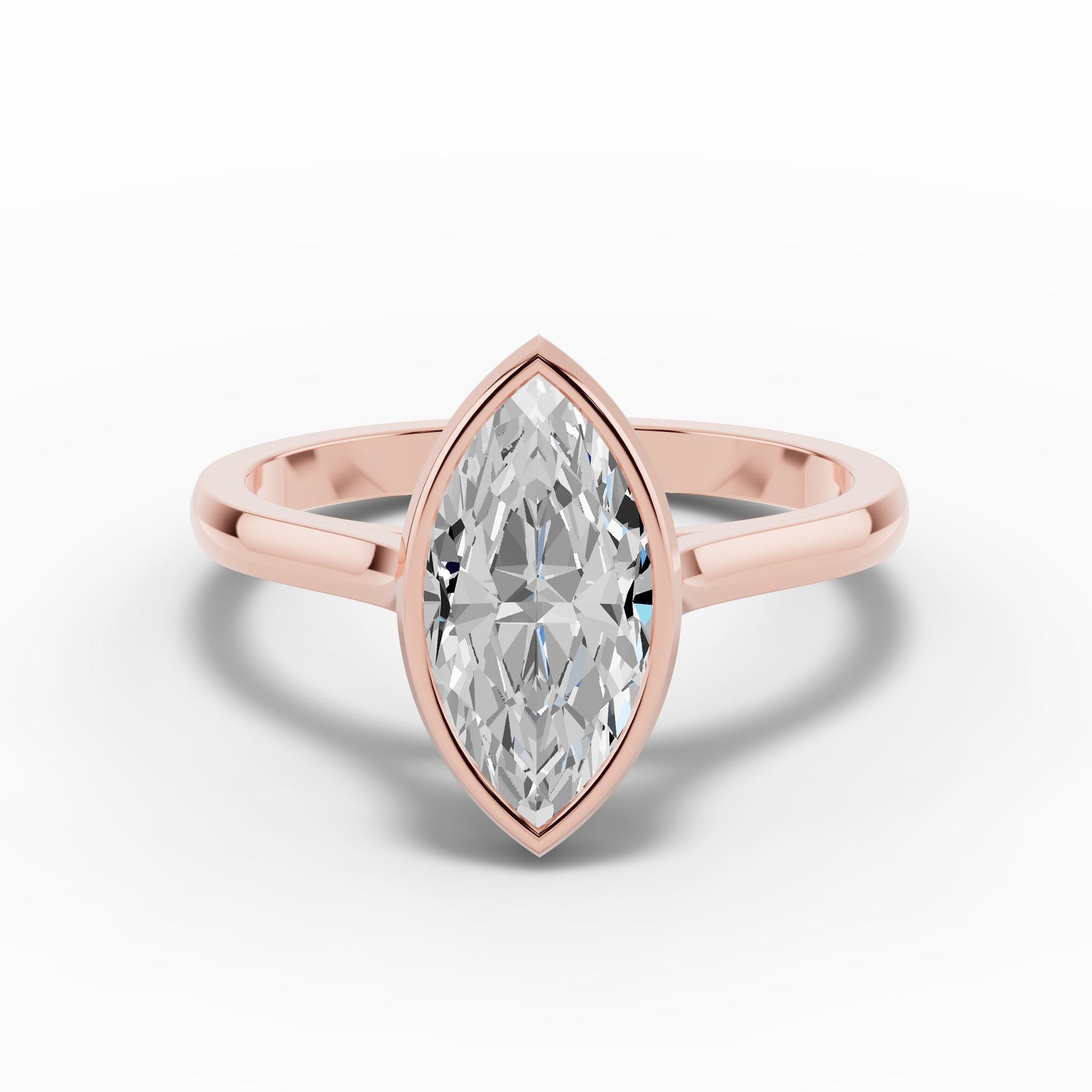 Marquise Lumière Bezel Solitaire Ring ABER-104-MA-LGD-16  - Abtin & Co.