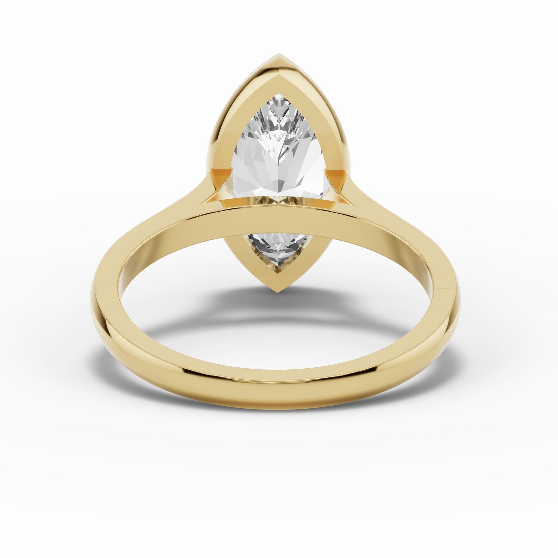 Marquise Lumière Bezel Solitaire Ring ABER-104-MA-LGD-16  - Abtin & Co.