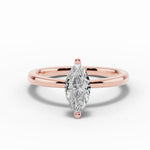 Marquise Lustre Hidden Halo Solitaire Ring ABER-101-MQ-LGD-11  - Abtin & Co.