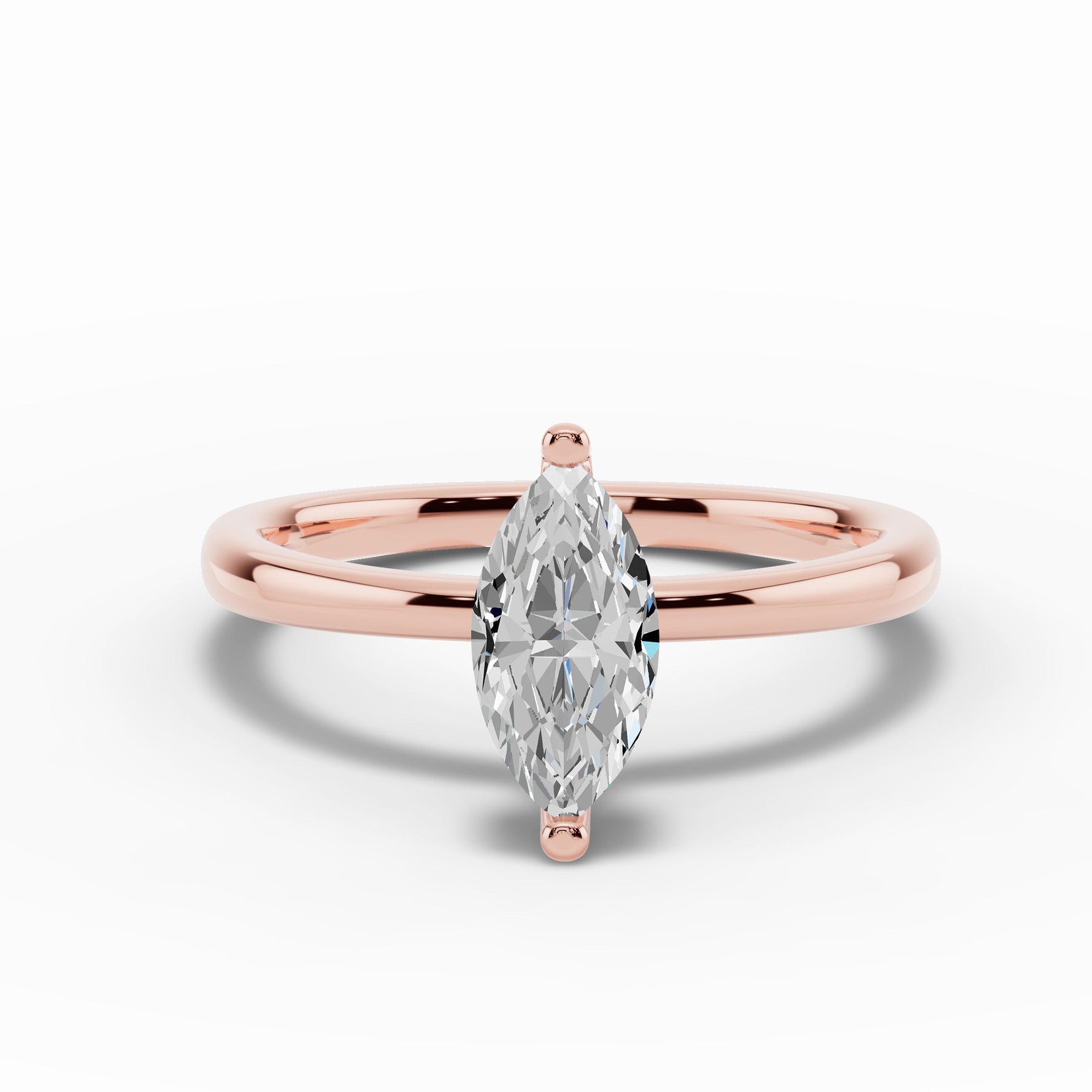 Marquise Lustre Hidden Halo Solitaire Ring ABER-101-MQ-LGD-11  - Abtin & Co.