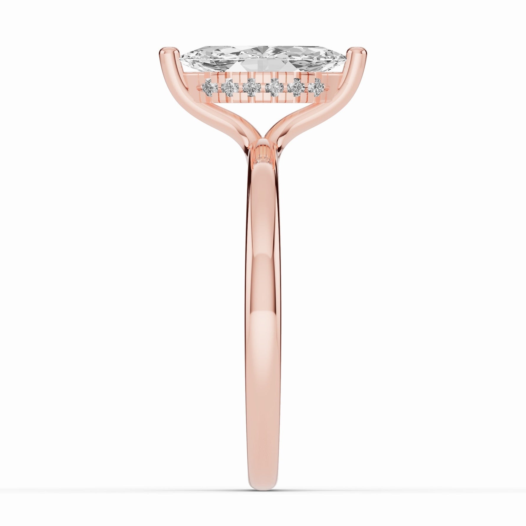 Marquise Lustre Hidden Halo Solitaire Ring ABER-101-MQ-LGD-11  - Abtin & Co.