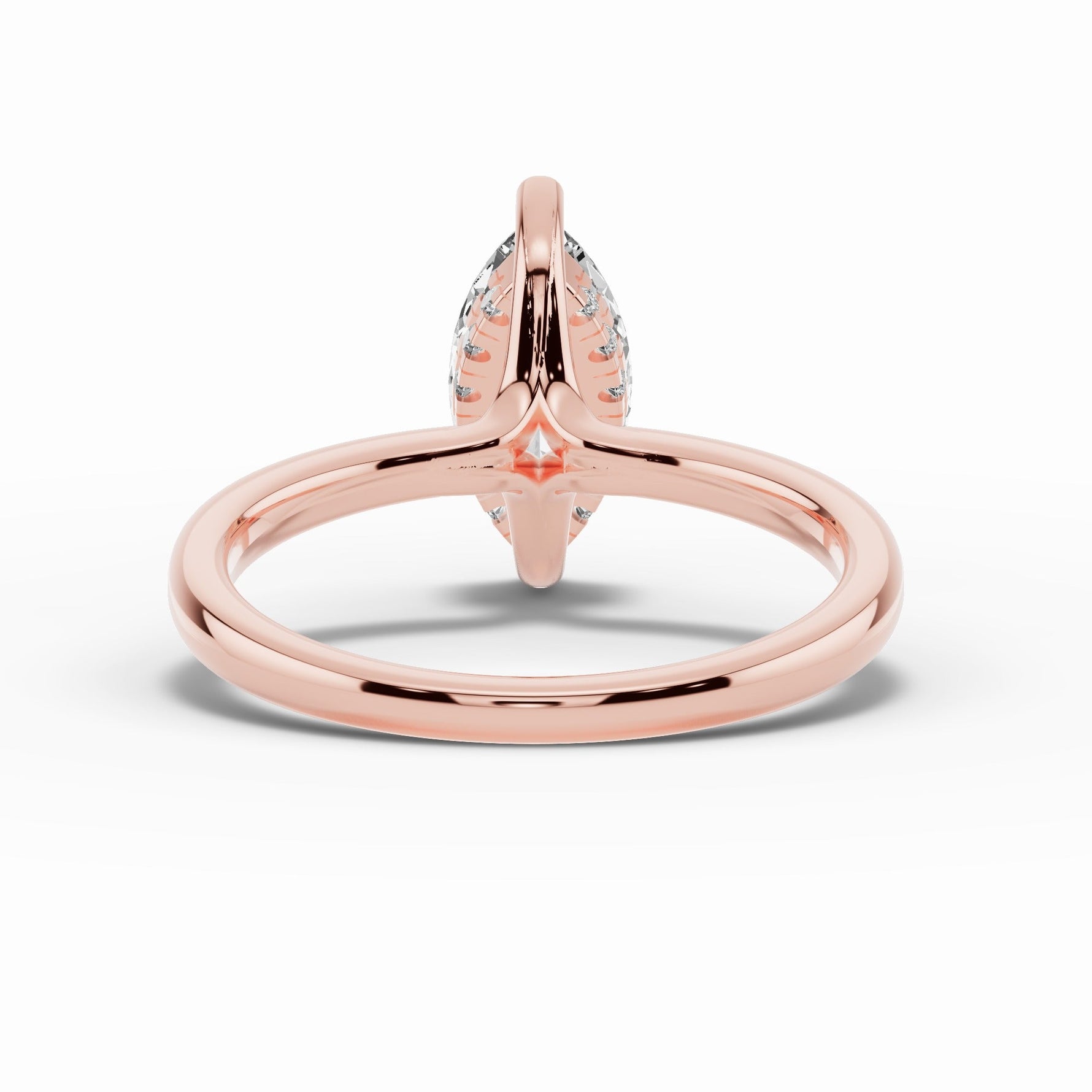 Marquise Lustre Hidden Halo Solitaire Ring ABER-101-MQ-LGD-11  - Abtin & Co.