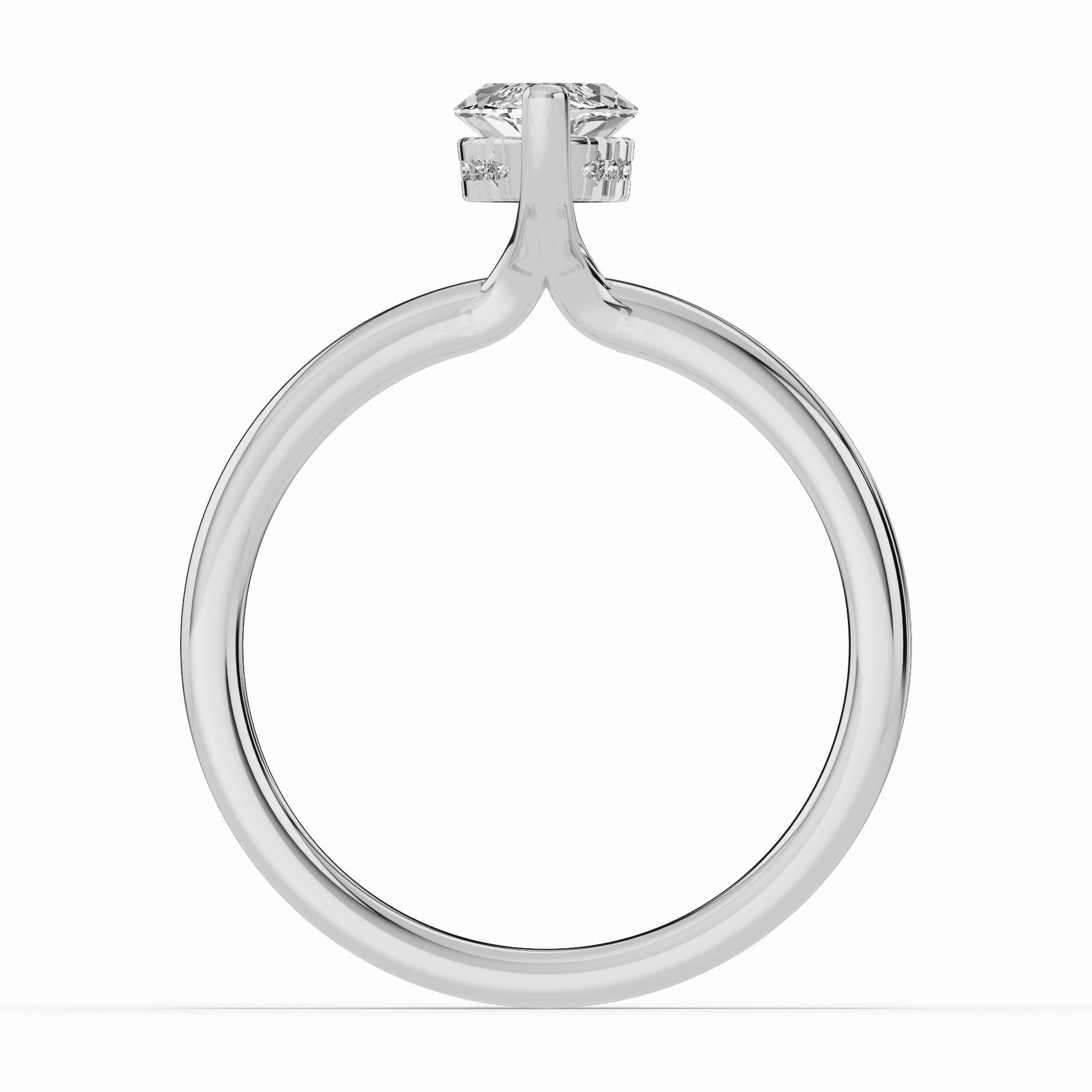 Marquise Lustre Hidden Halo Solitaire Ring ABER-101-MQ-LGD-6  - Abtin & Co.