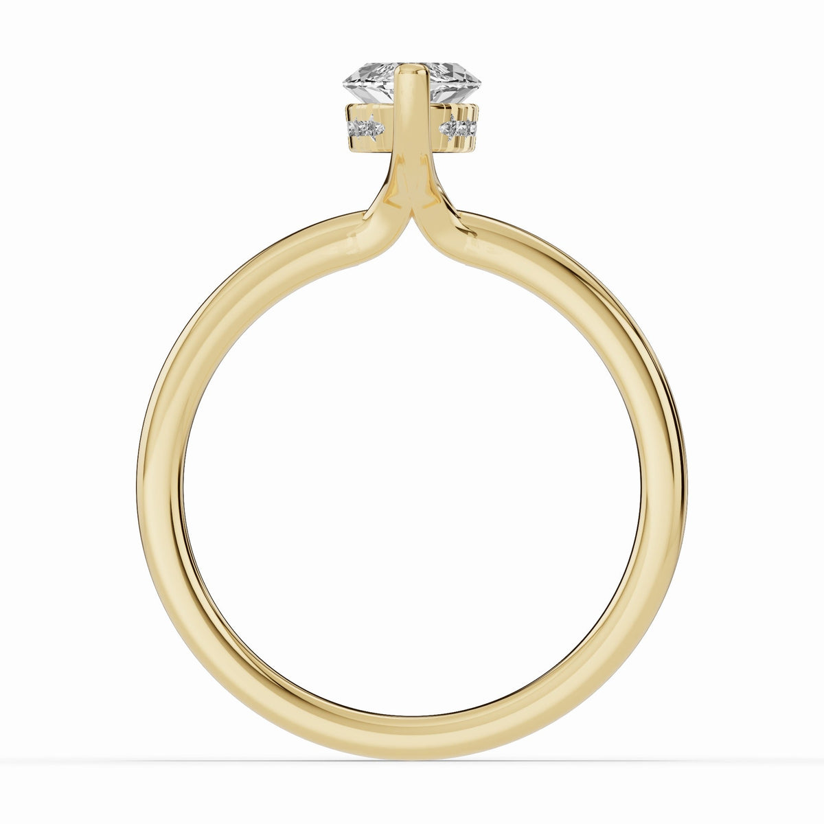 Marquise Lustre Hidden Halo Solitaire Ring ABER-101-MQ-LGD-1  - Abtin & Co.