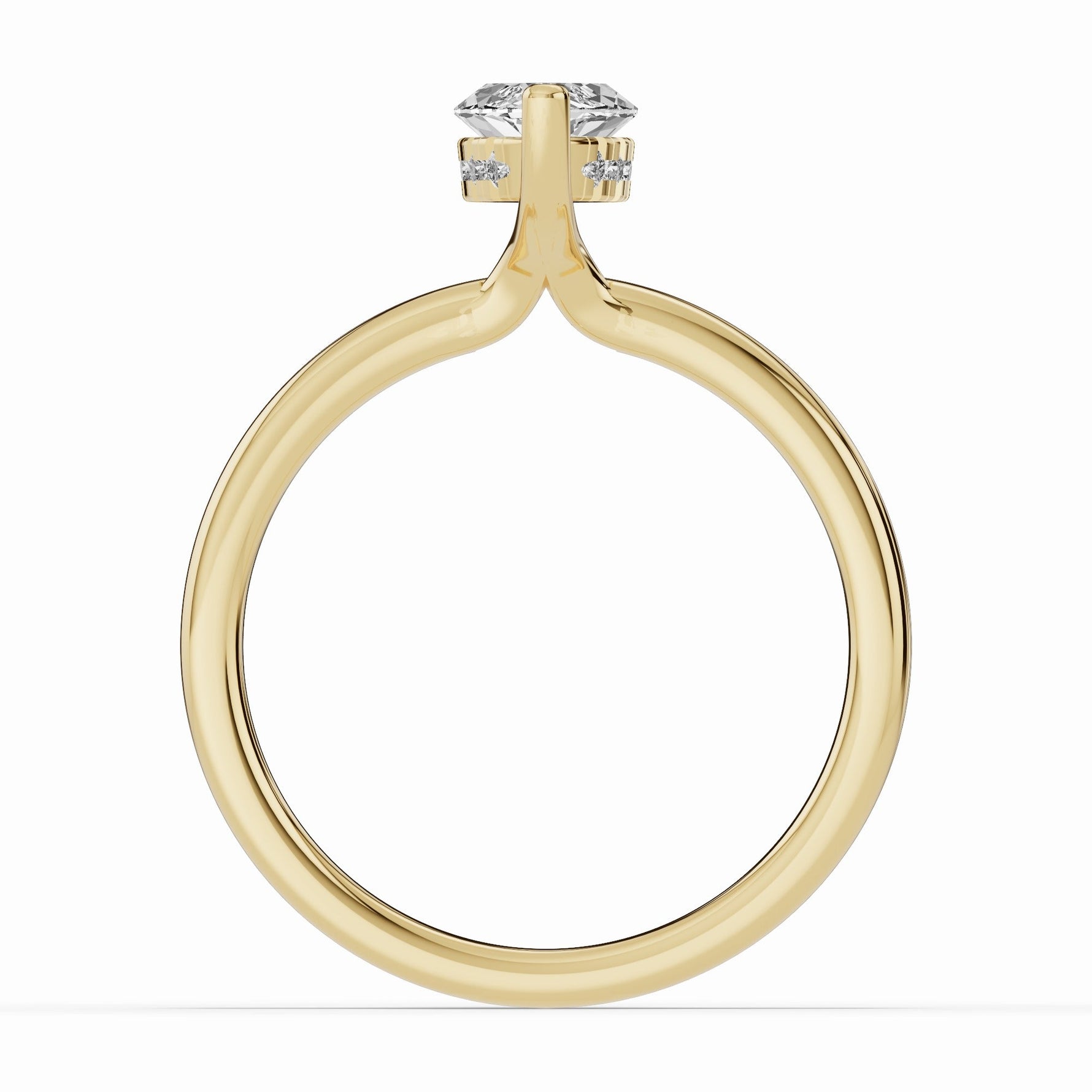 Marquise Lustre Hidden Halo Solitaire Ring ABER-101-MQ-LGD-1  - Abtin & Co.