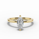 Marquise Lustre Hidden Halo Solitaire Ring ABER-101-MQ-LGD-1  - Abtin & Co.