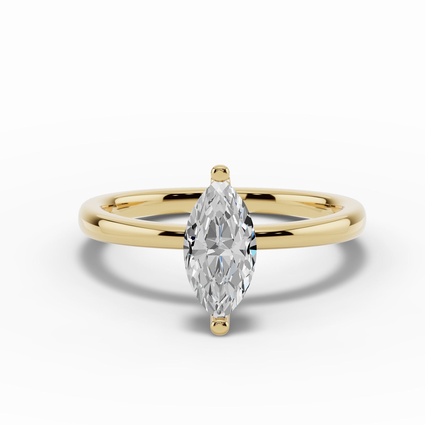 Marquise Lustre Hidden Halo Solitaire Ring ABER-101-MQ-LGD-1  - Abtin & Co.