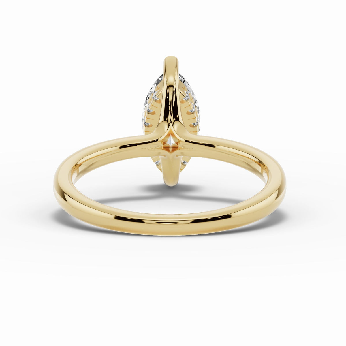 Marquise Lustre Hidden Halo Solitaire Ring ABER-101-MQ-LGD-1  - Abtin & Co.