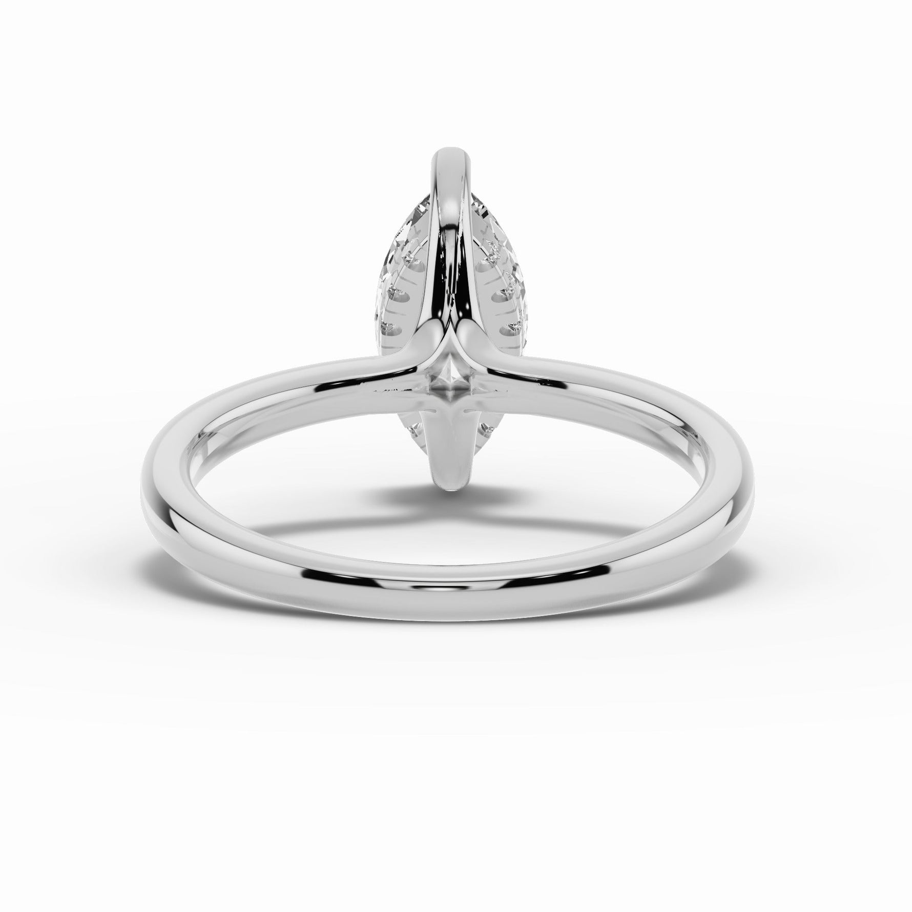 Marquise Lustre Hidden Halo Solitaire Ring ABER-101-MQ-LGD-6  - Abtin & Co.