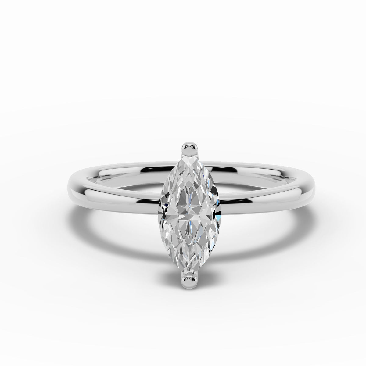 Marquise Lustre Hidden Halo Solitaire Ring ABER-101-MQ-LGD-6  - Abtin & Co.