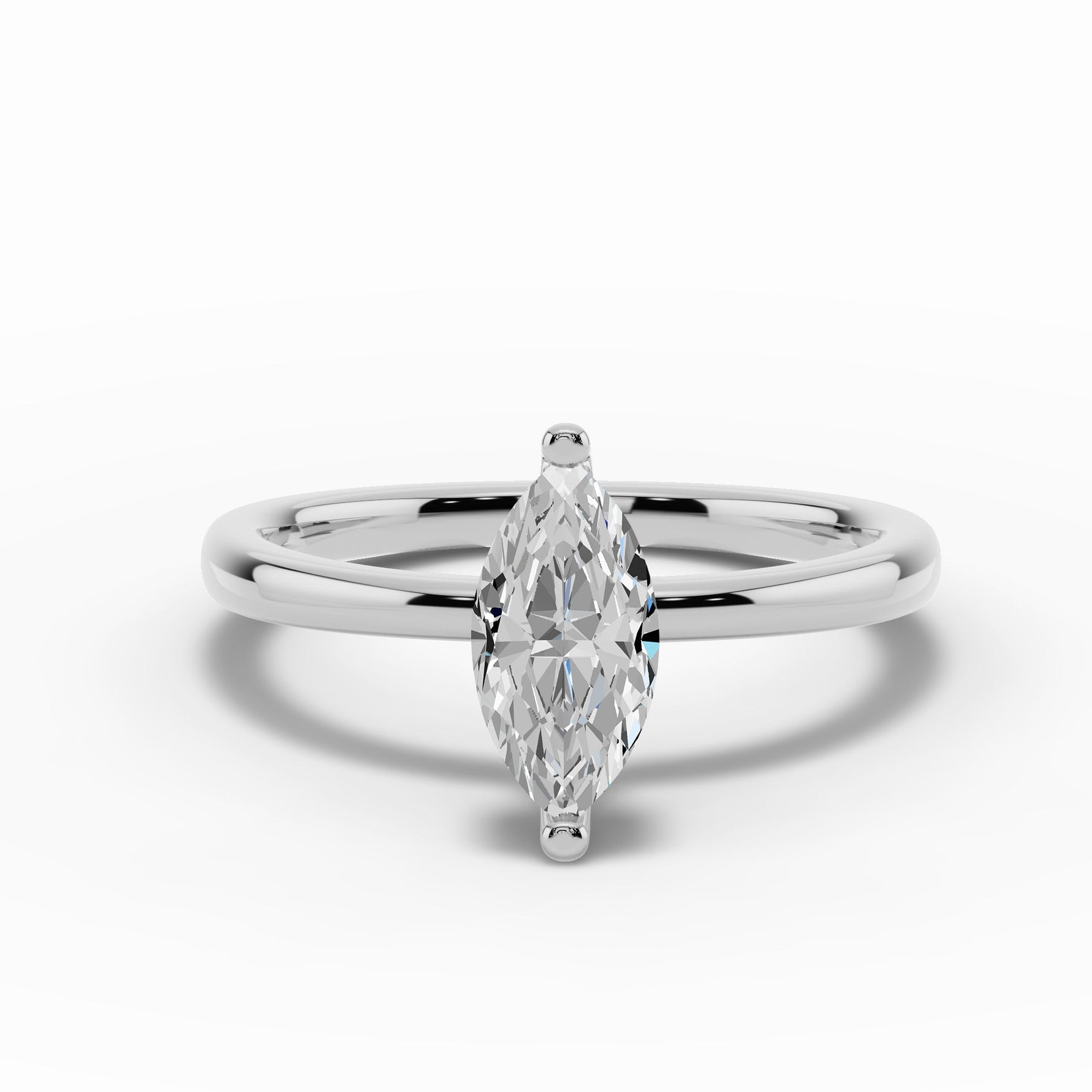 Marquise Lustre Hidden Halo Solitaire Ring ABER-101-MQ-LGD-6  - Abtin & Co.