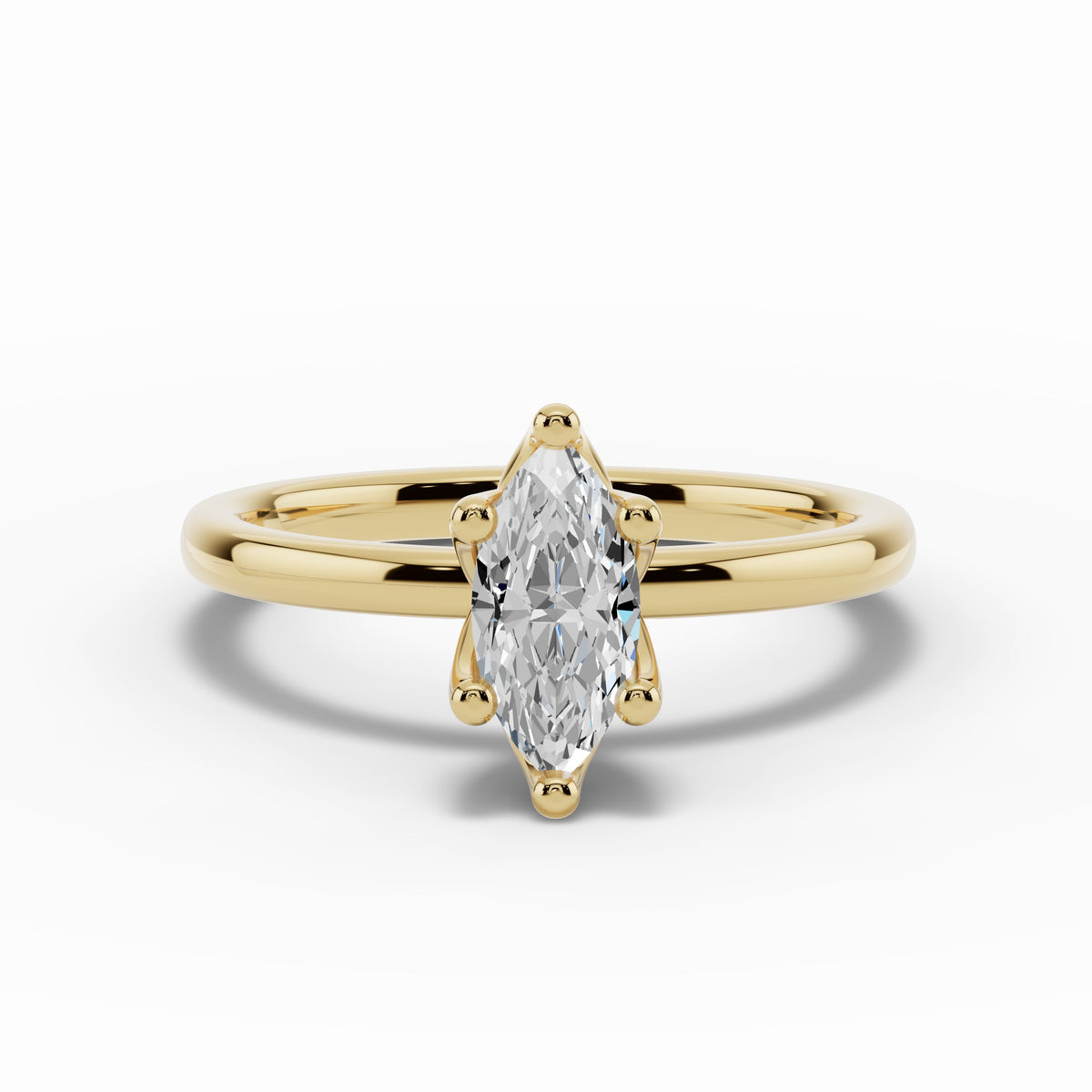 Marquise Lustre Solitaire Ring ABER-100-MQ-LGD-1  - Abtin & Co.