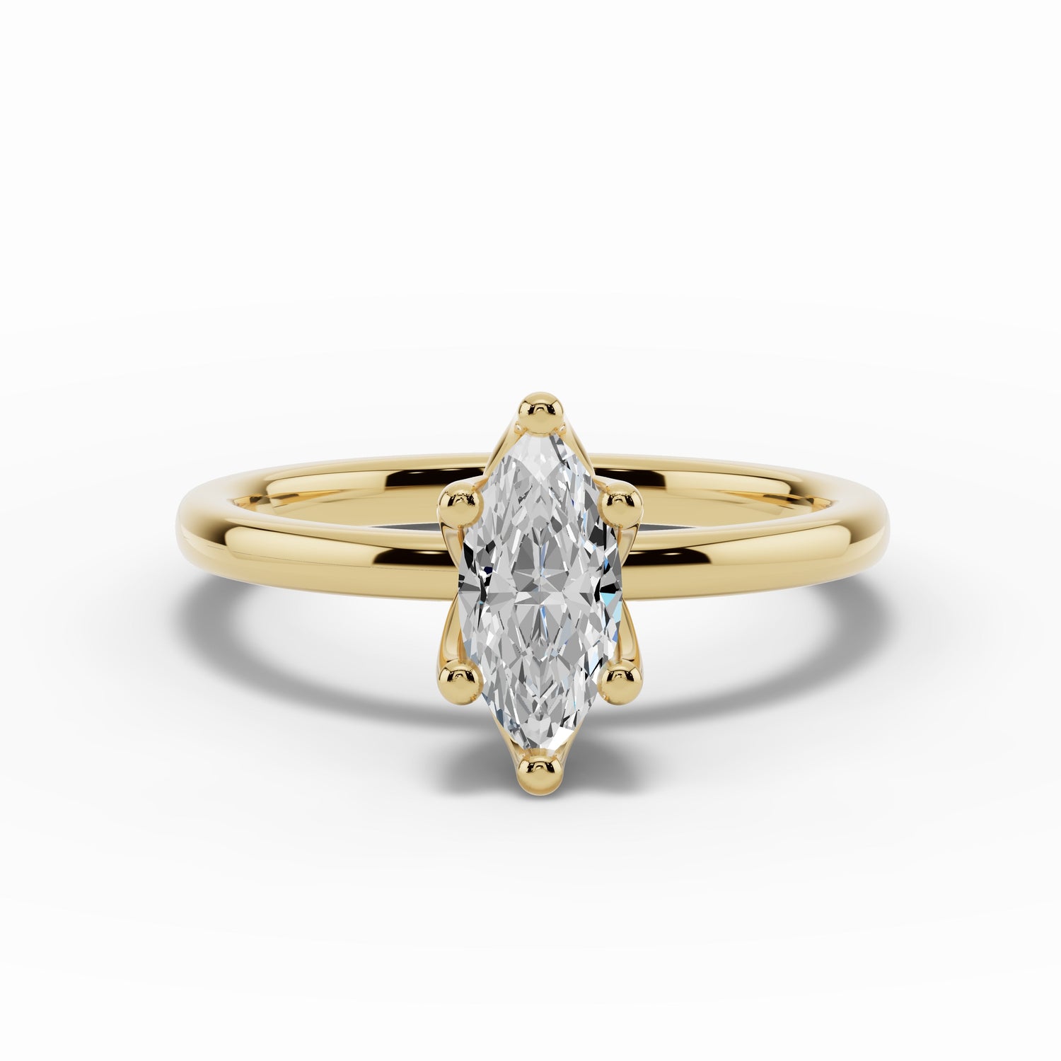 Marquise Lustre Solitaire Ring ABER-100-MQ-LGD-1  - Abtin & Co.